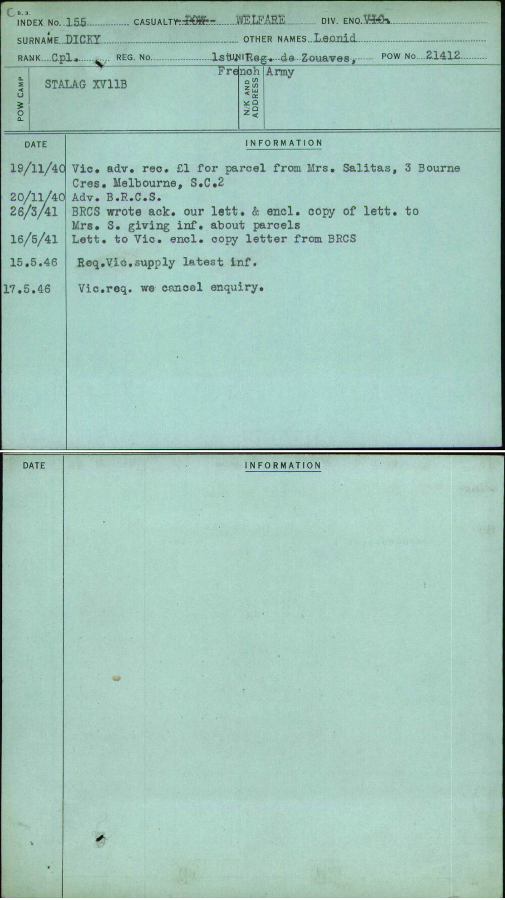 Dicky, Leonid, [No Service Number]