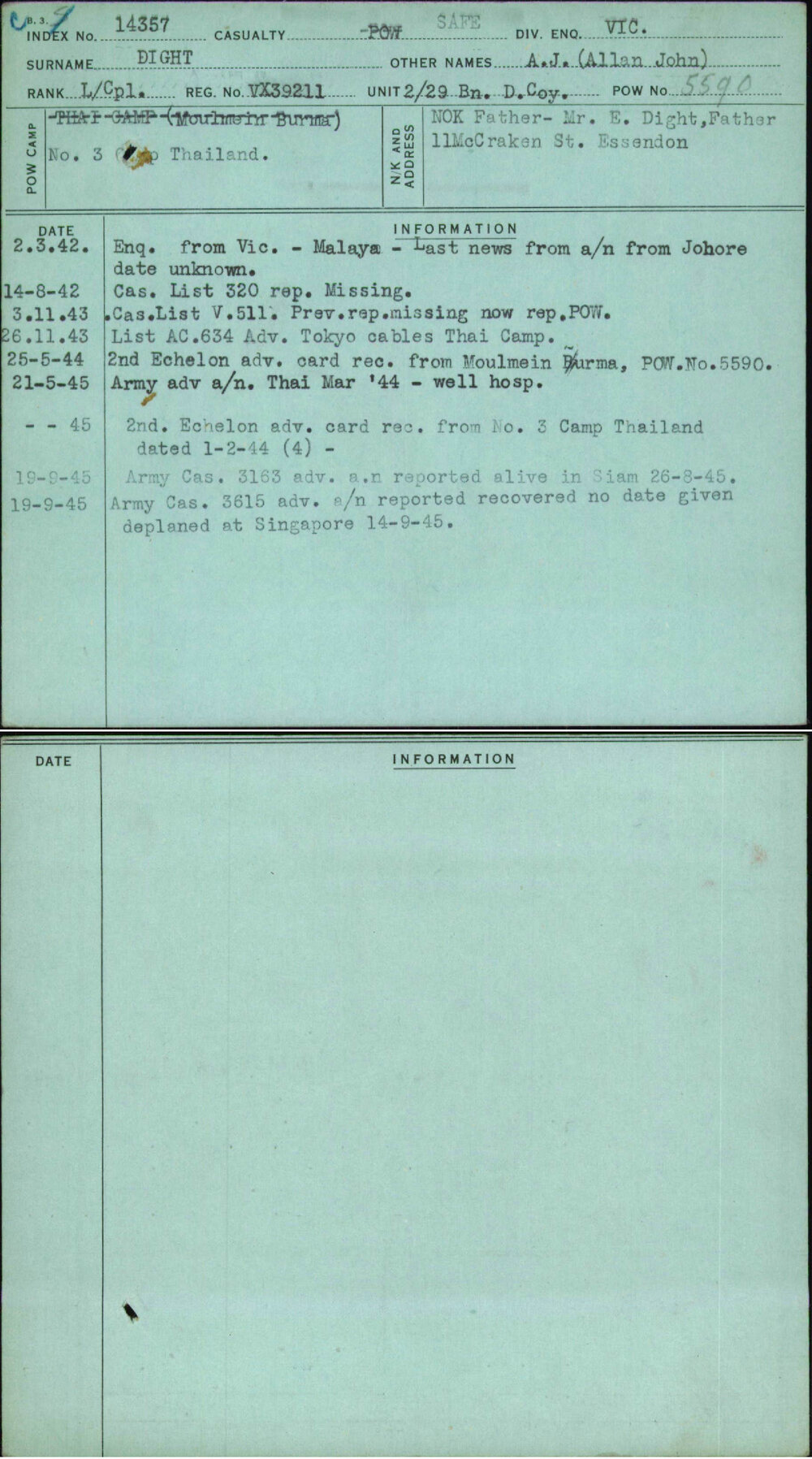 Dight, A J (Allan John), VX39211
