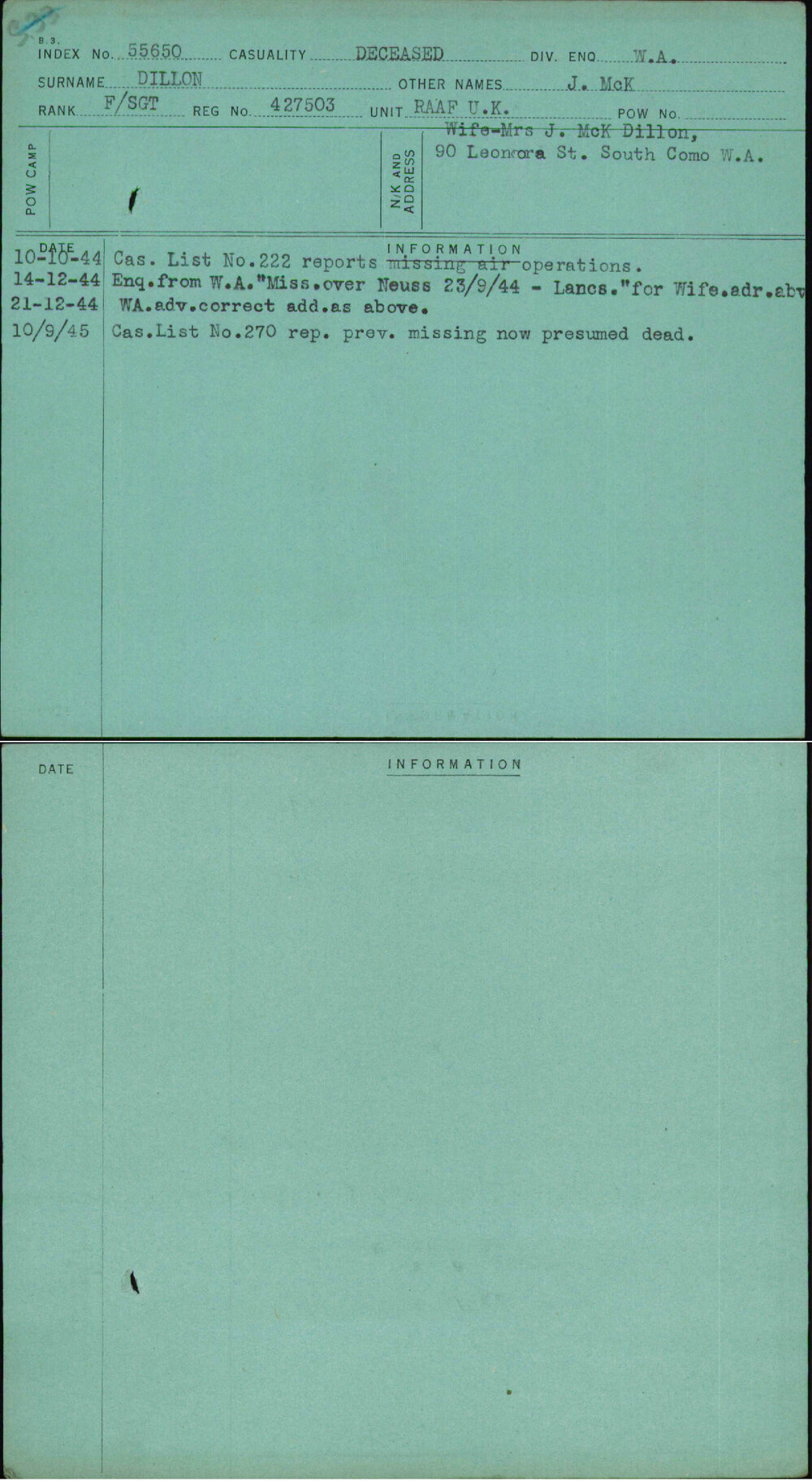 Dillon, J Mck, 427503