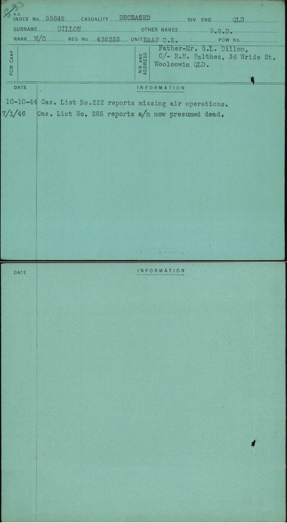 Dillon, B G D, 426253