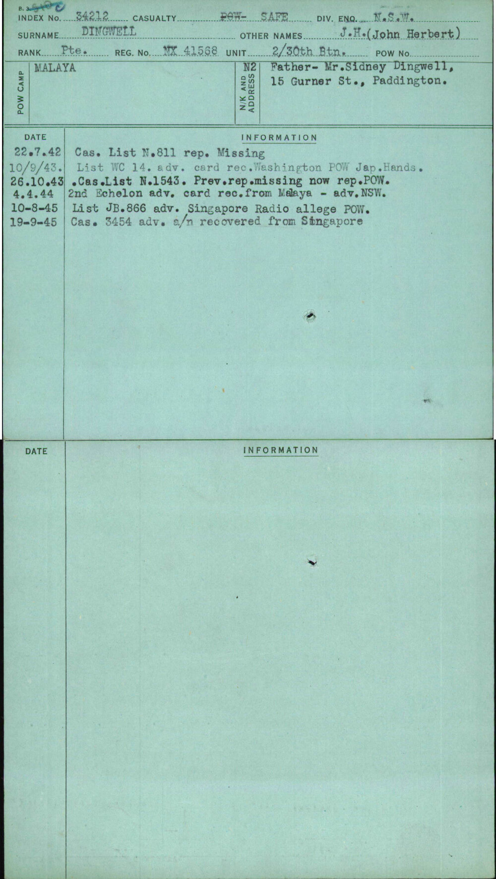 Dingwell, J H (John Herbert), NX41568