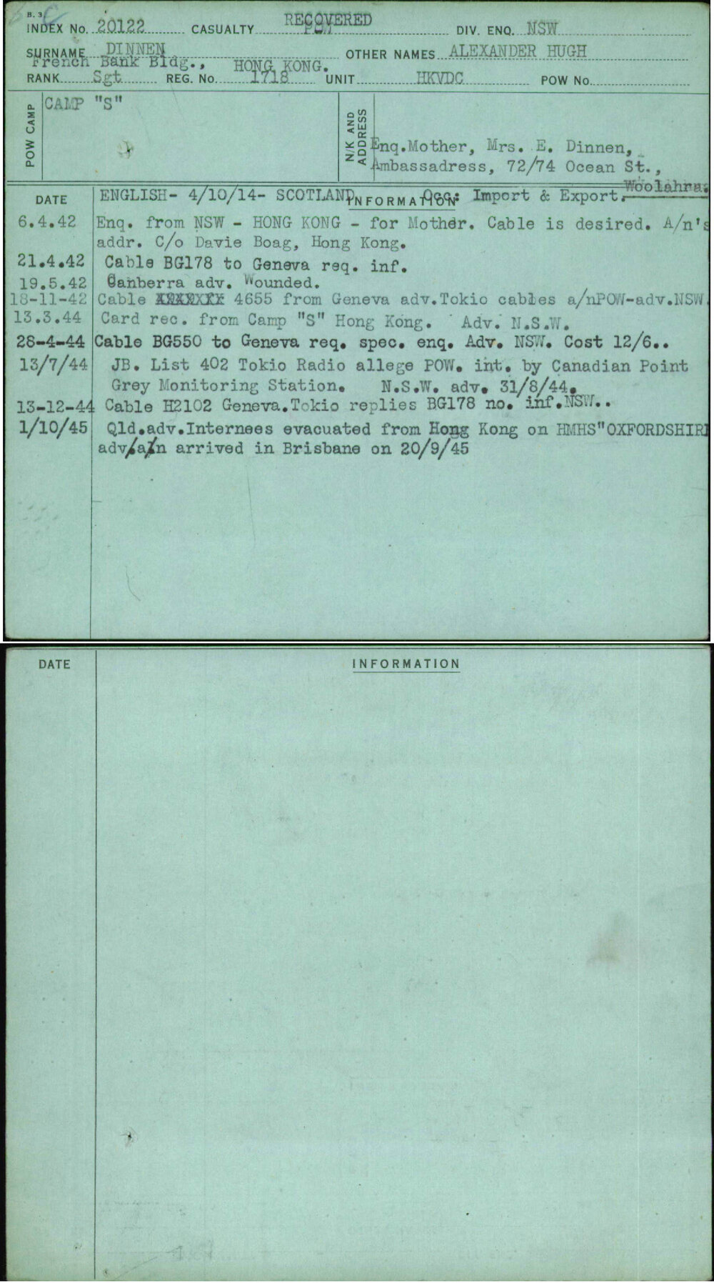 Dinnen, Alexander Hugh, 1718