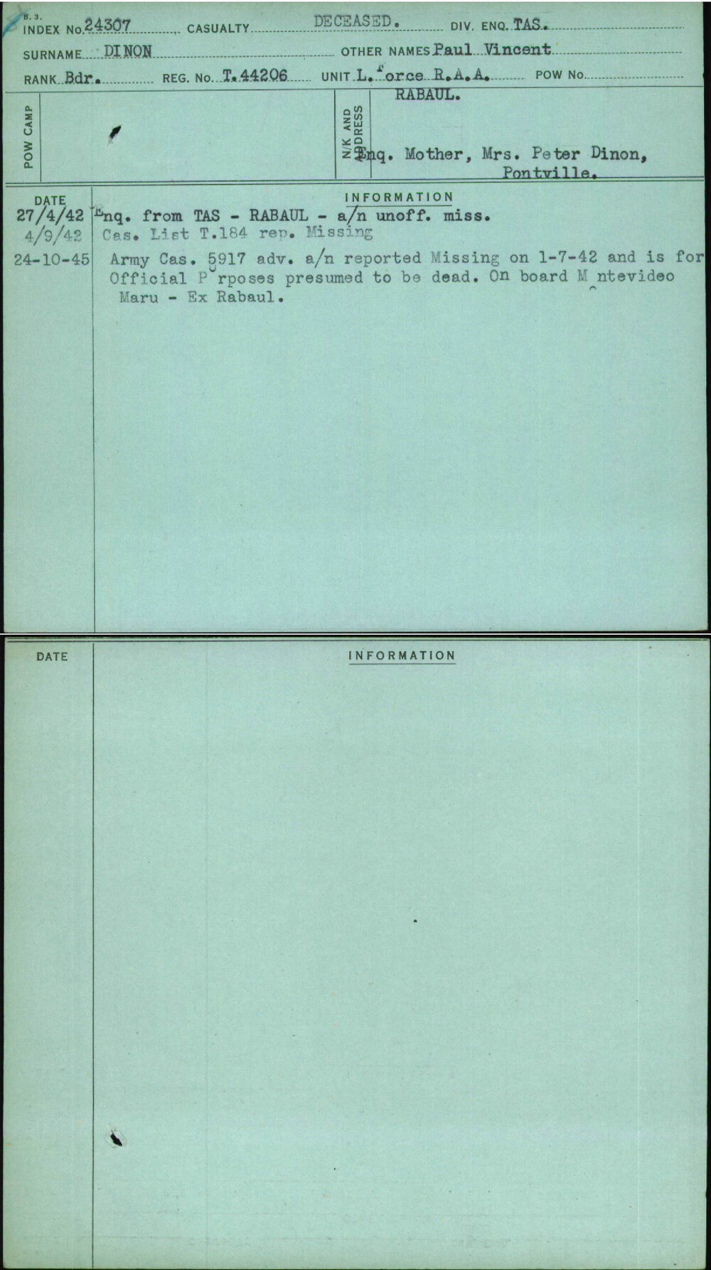 Dinon, Paul Vincent, T44206