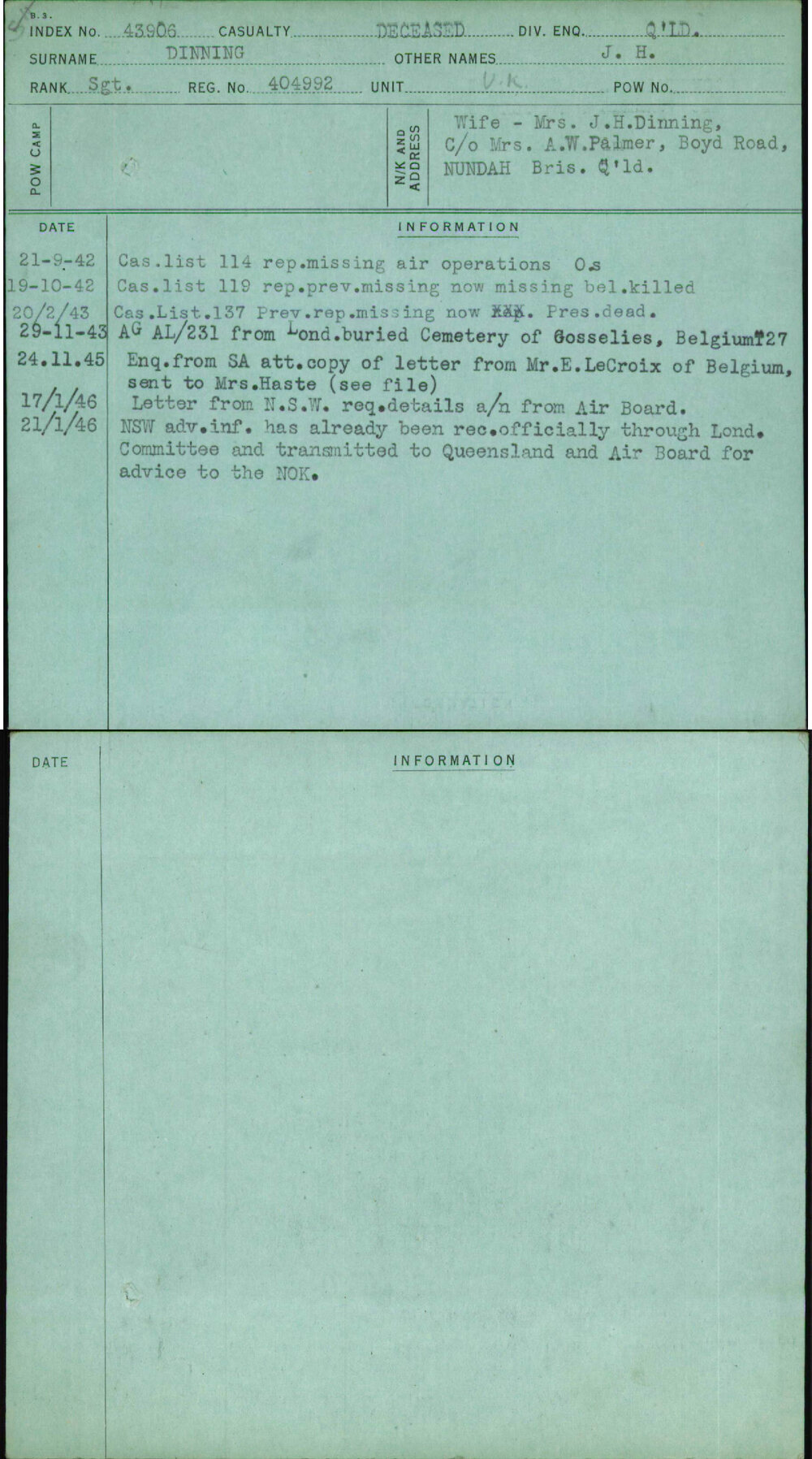 Dinning, J H, 404992