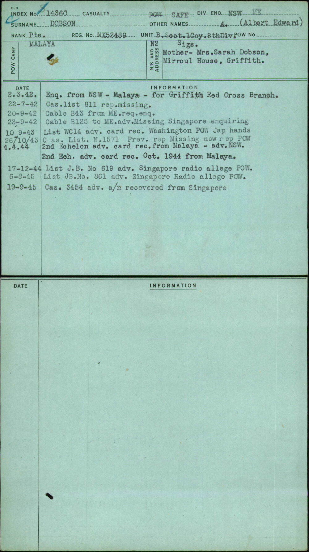 Dobson, A (Albert Edward), NX52489
