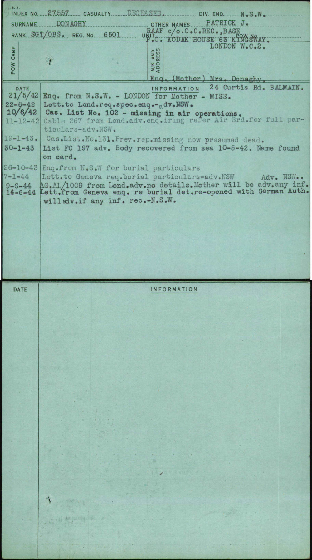 Donaghy, Patrick J, 6501