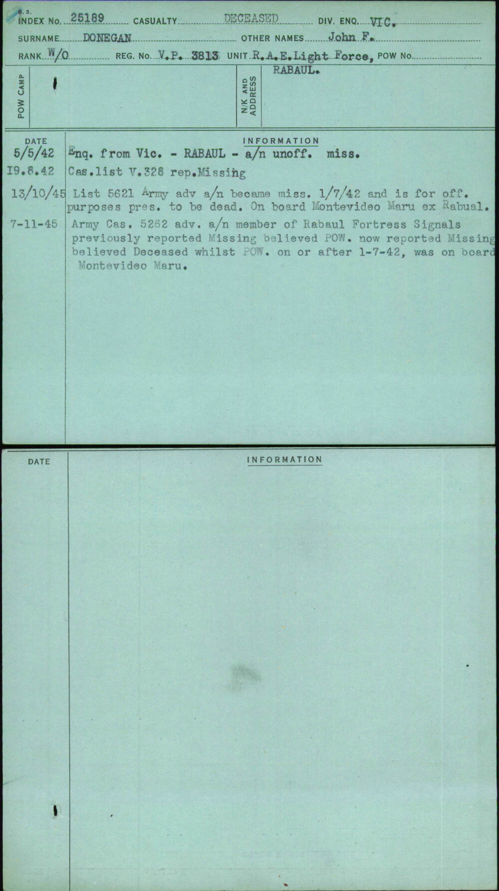 Donegan, John F, Vp3813