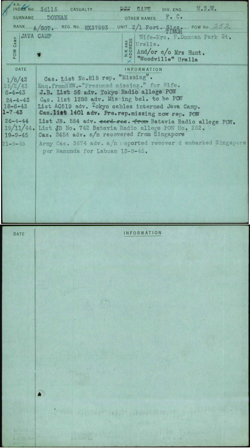 Donnan, F C, NX37993