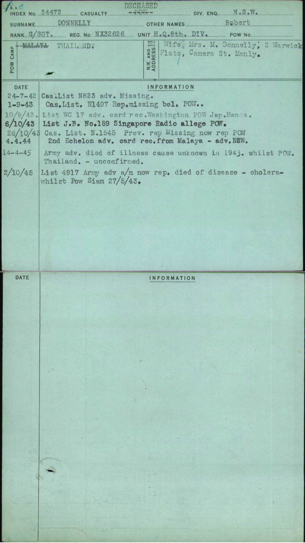 Donnelly, Robert, NX32626