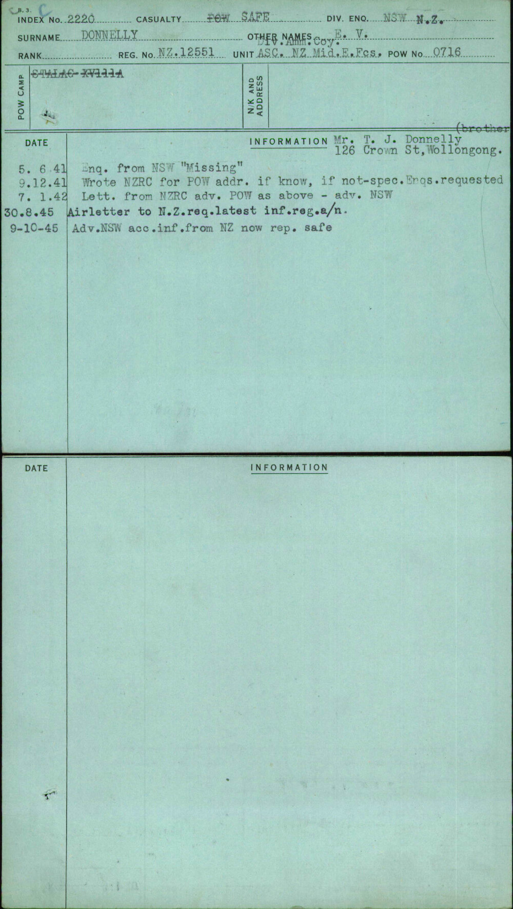 Donnelly, E V, Nz12551