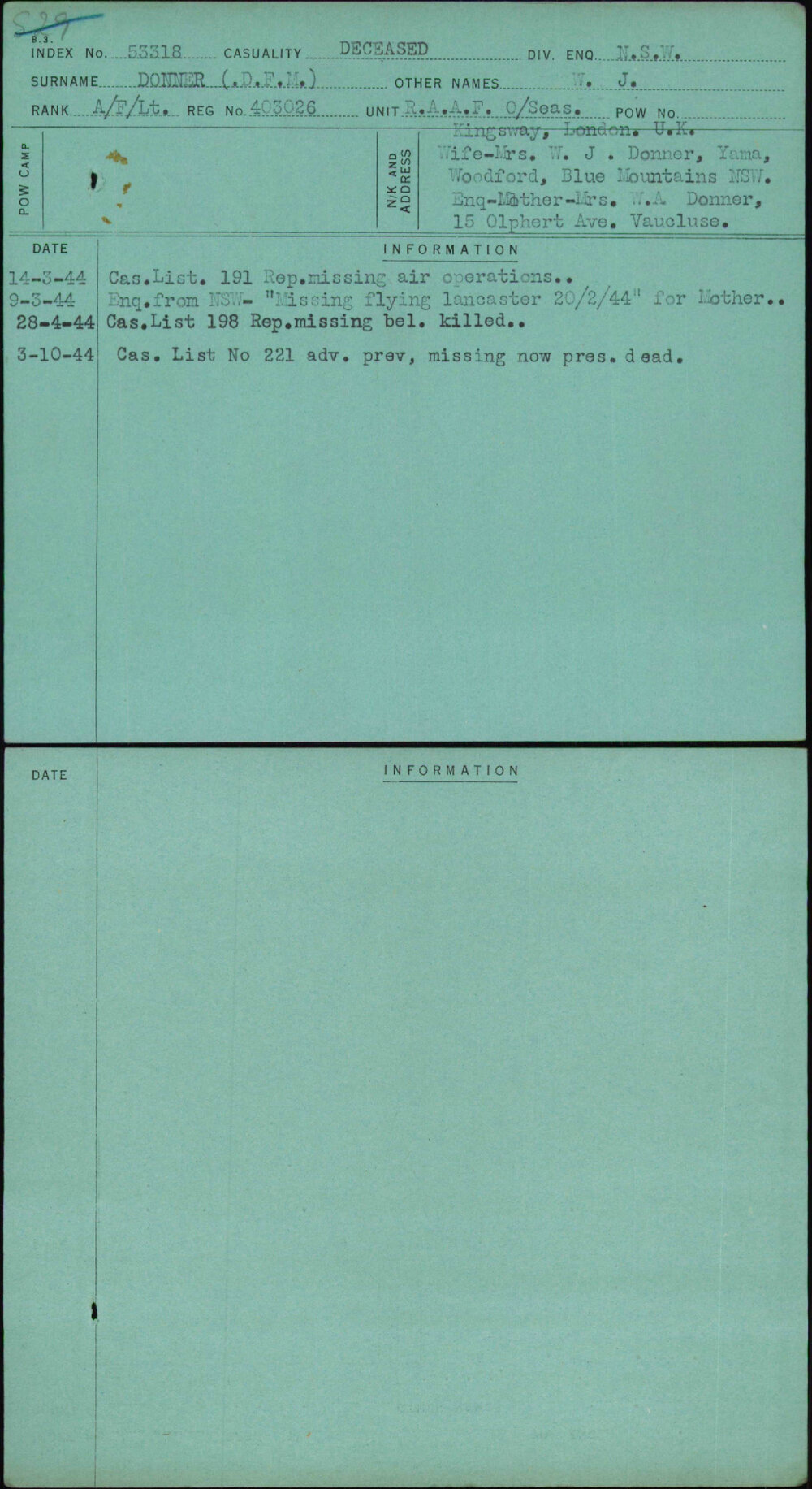 Donner (D F M), W J, 403026