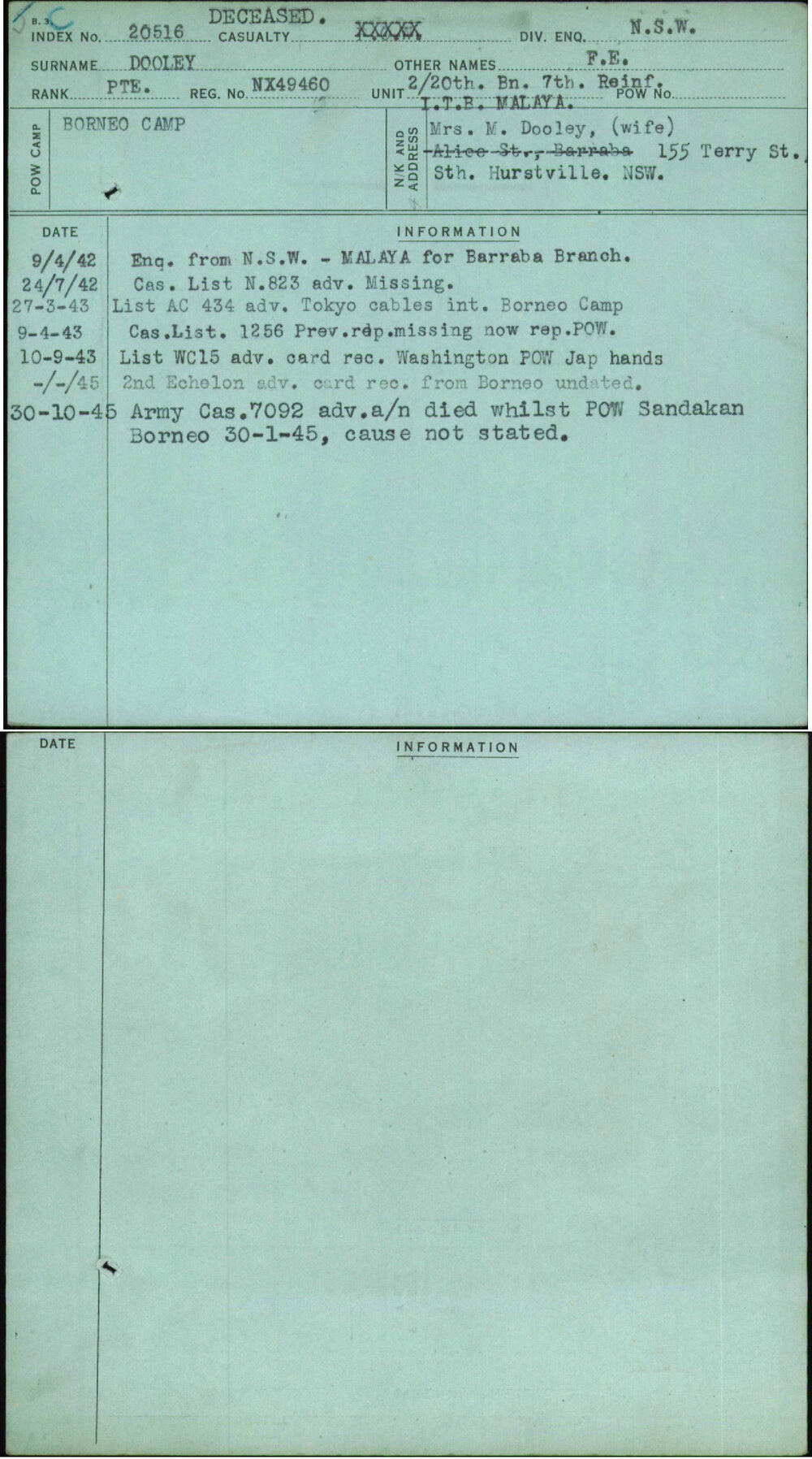 Dooley, F E, NX49460