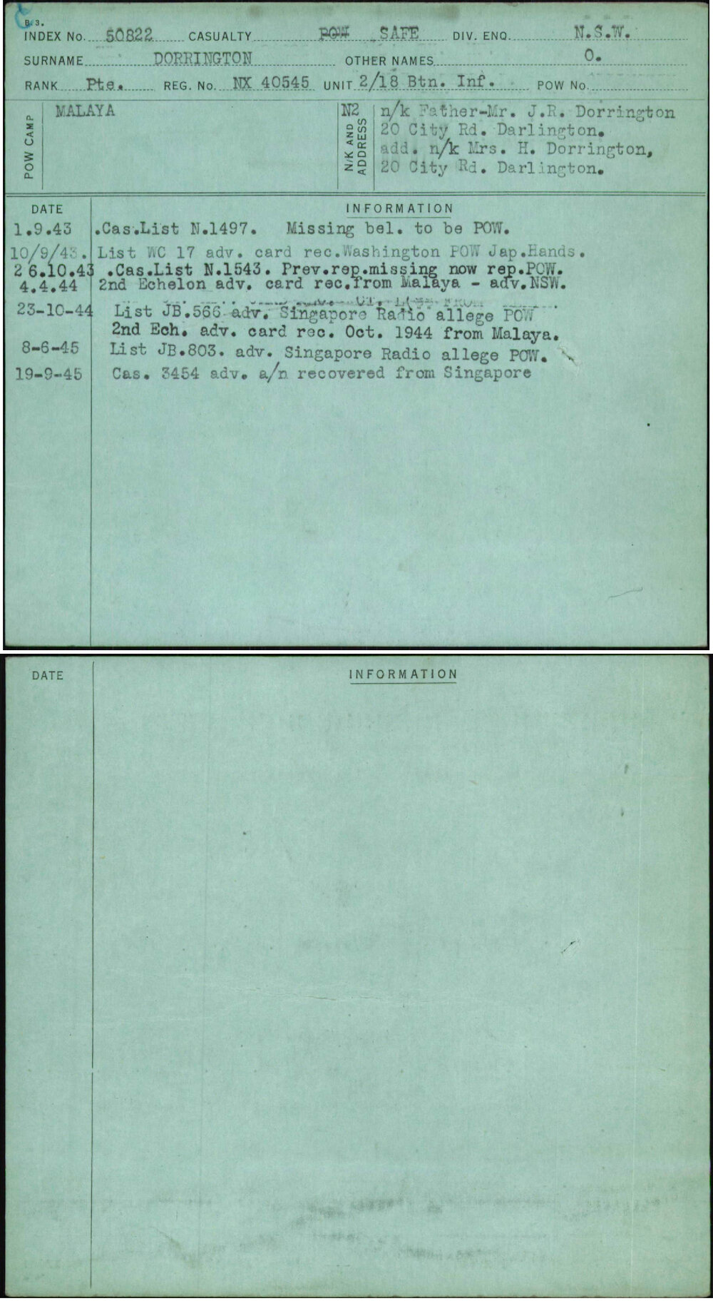 Dorrington, O, NX40545