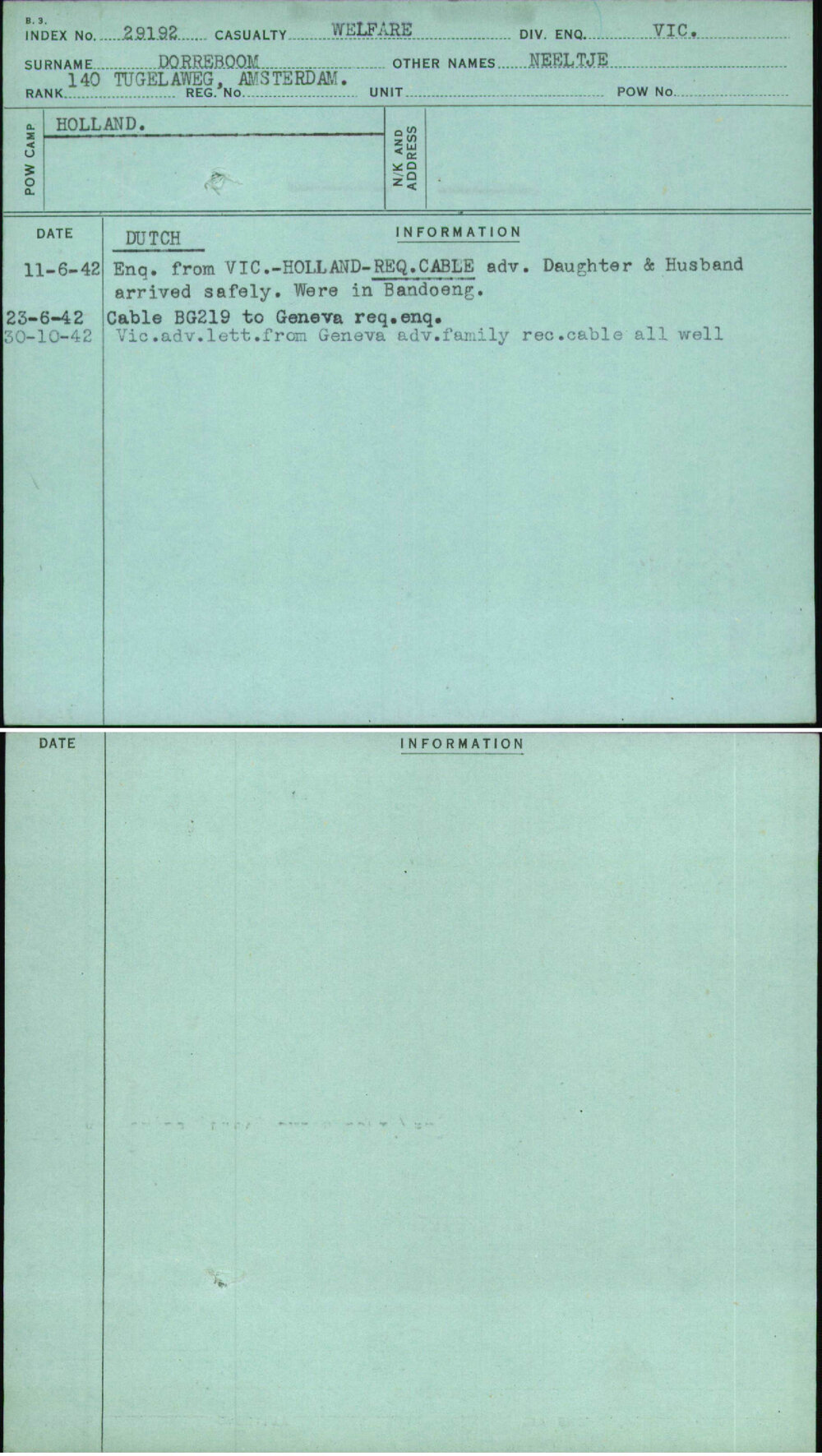 Dorreboom, Neeltje, [No Service Number]