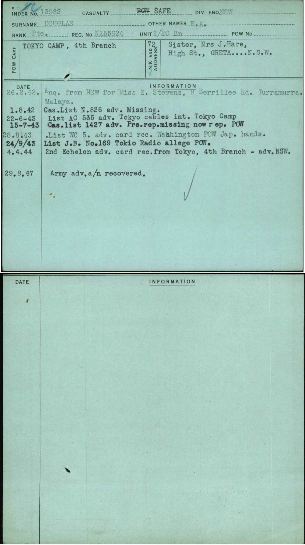 Douglas, E A, NX55624