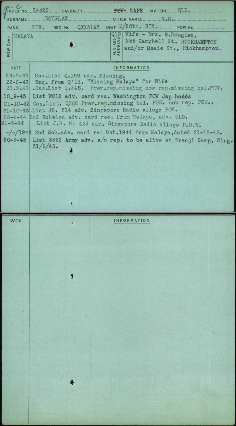 Douglas, V C, QX13197