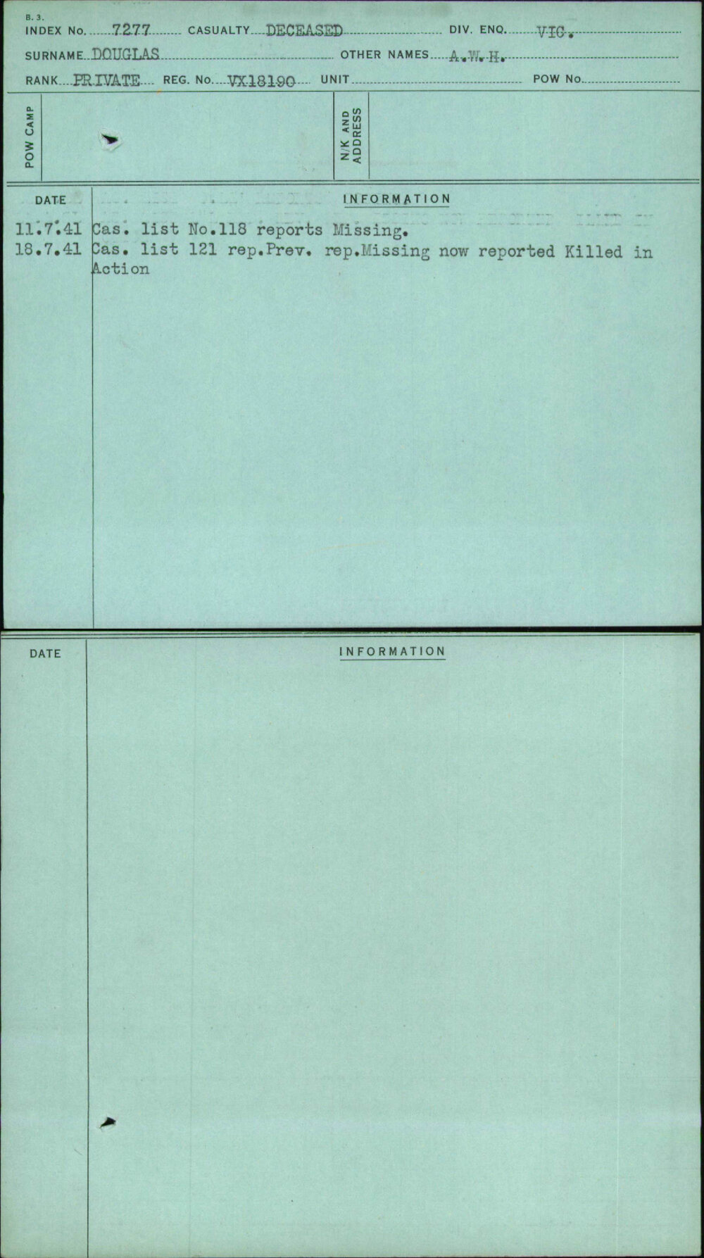 Douglas, A W H, VX18190