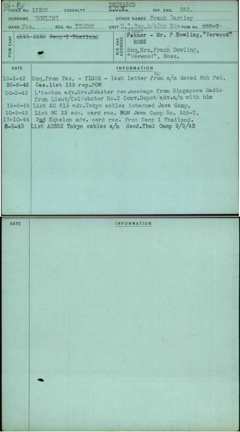 Dowling, Frank Bartley, TX5080