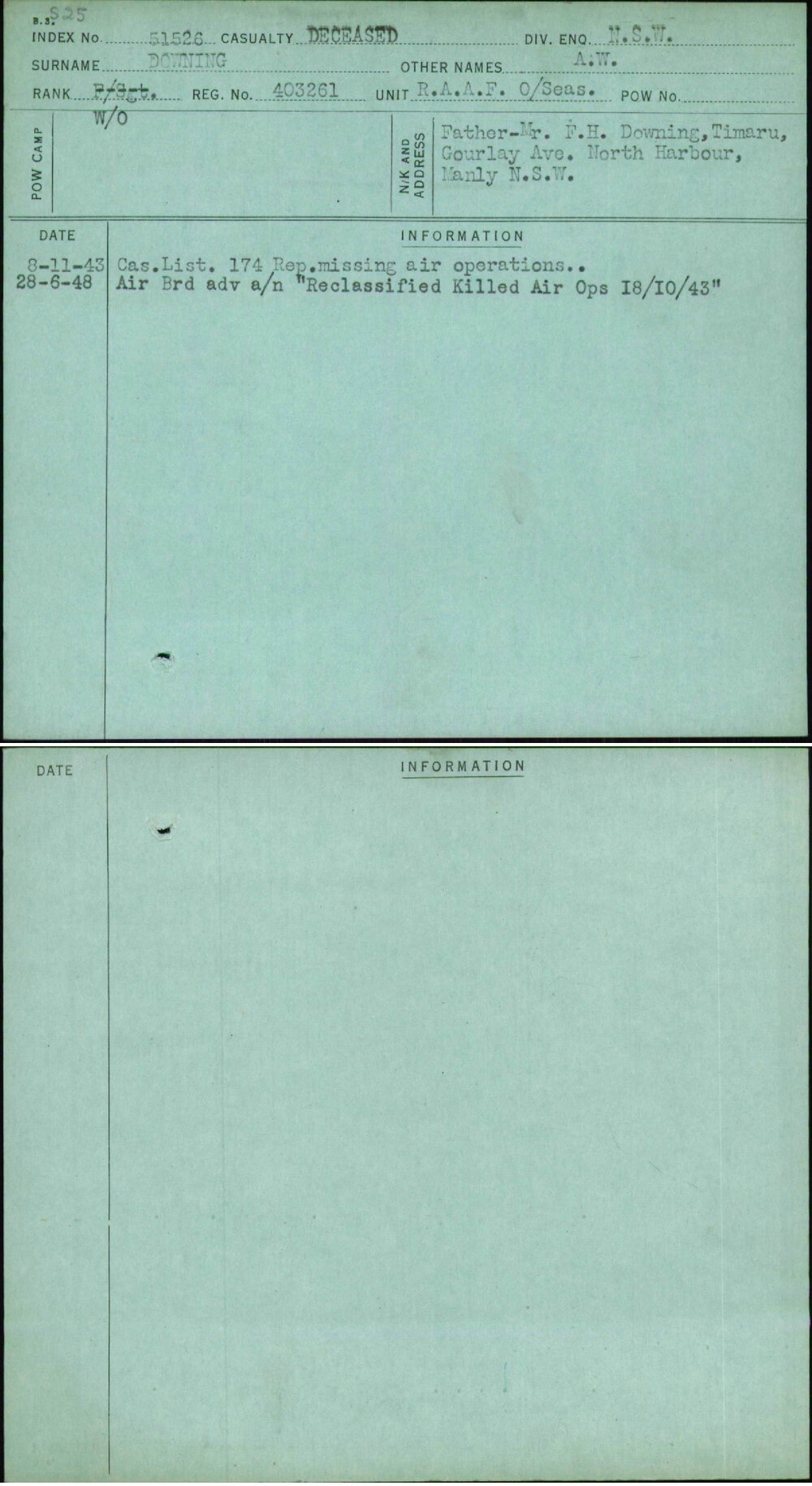 Downing, A W, 403261