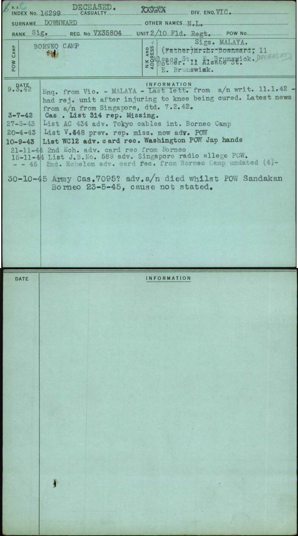 Downward, N L, VX35804