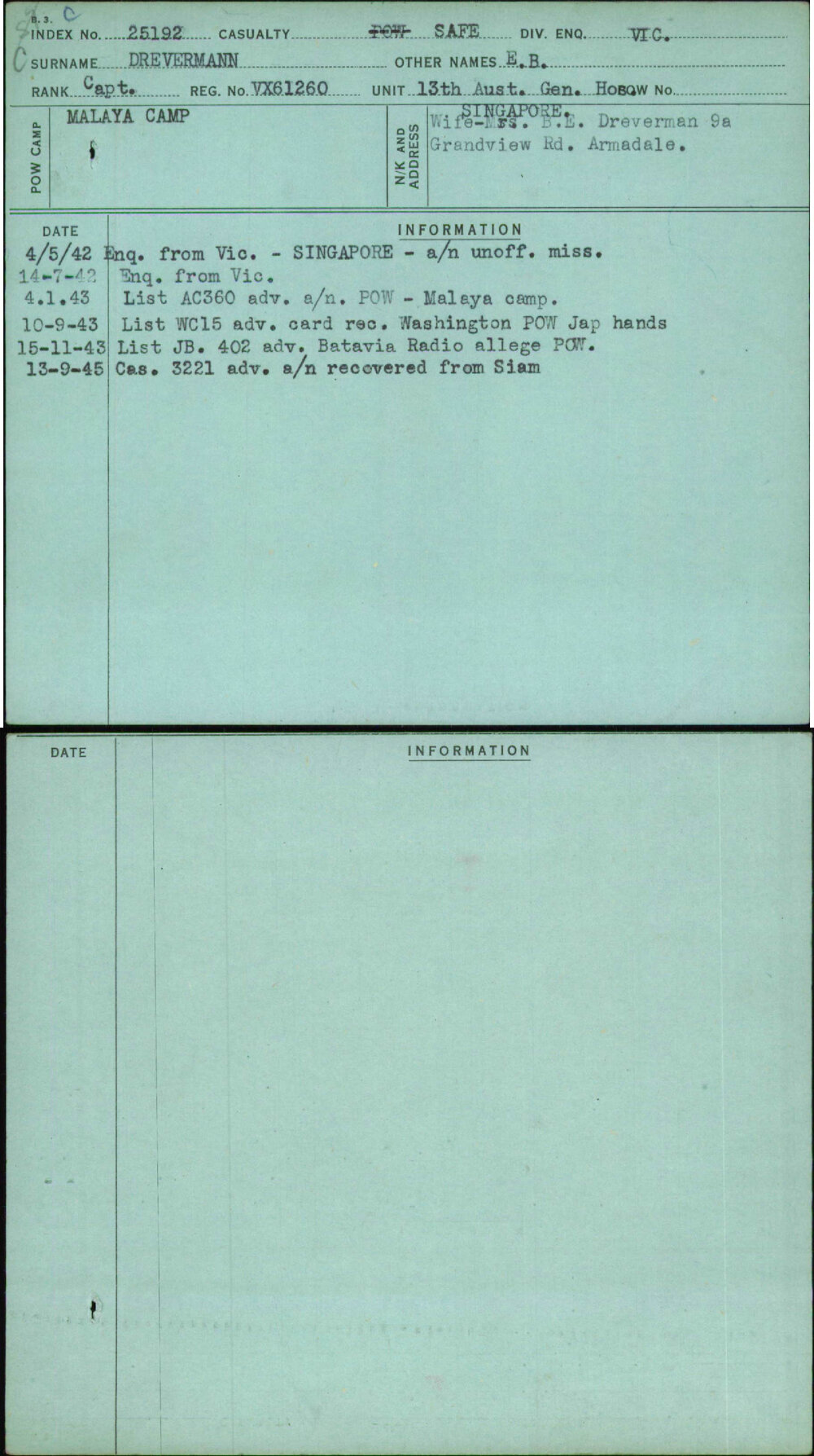 Drevermann, E B, VX61260