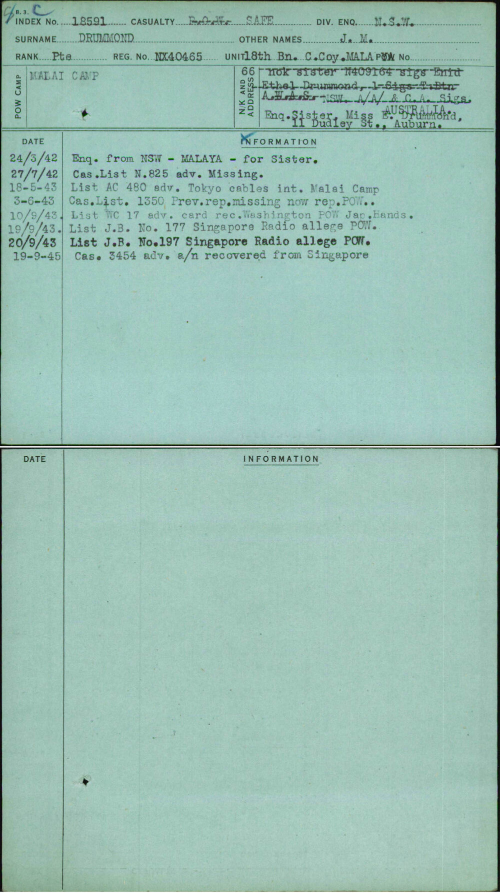 Drummond, J M, NX40465
