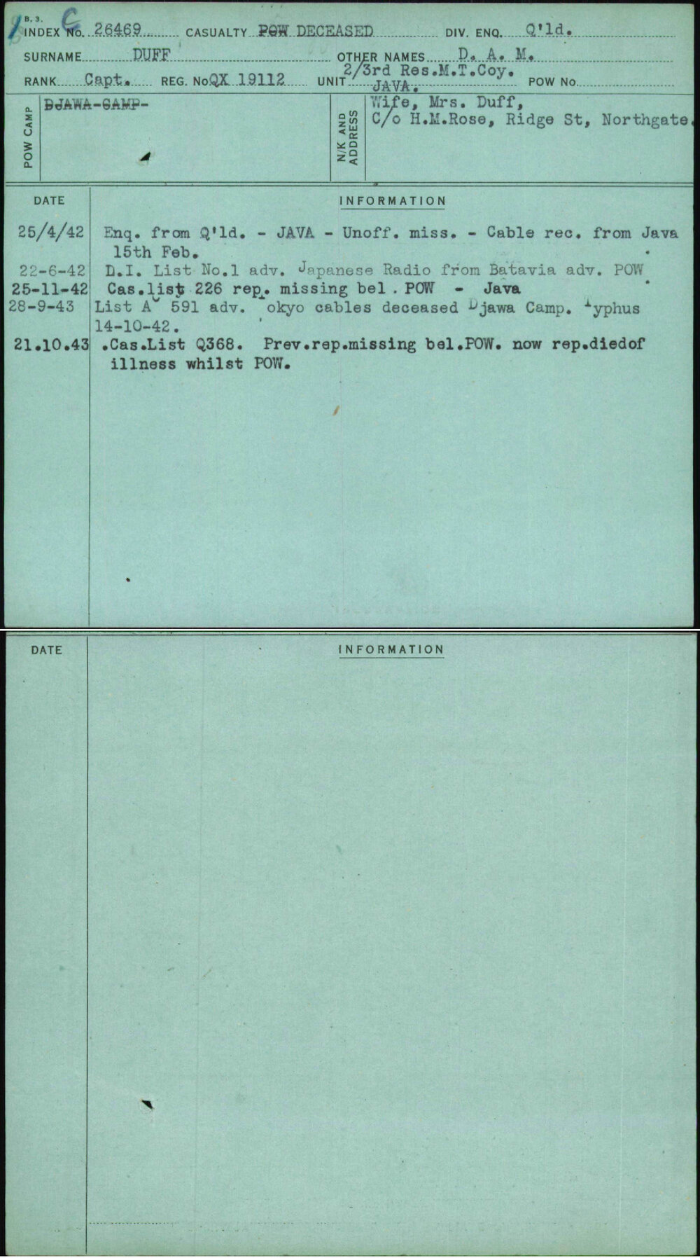 Duff, D A M, QX19112