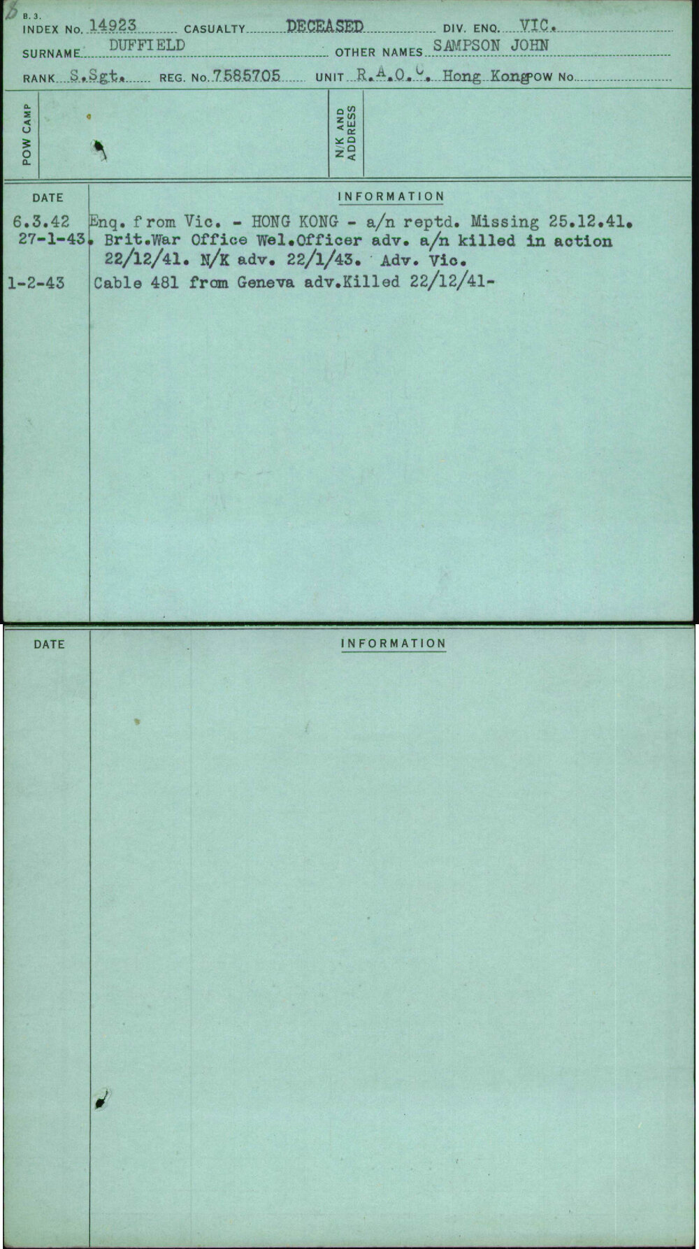 Duffield, Sampson John, 7585705