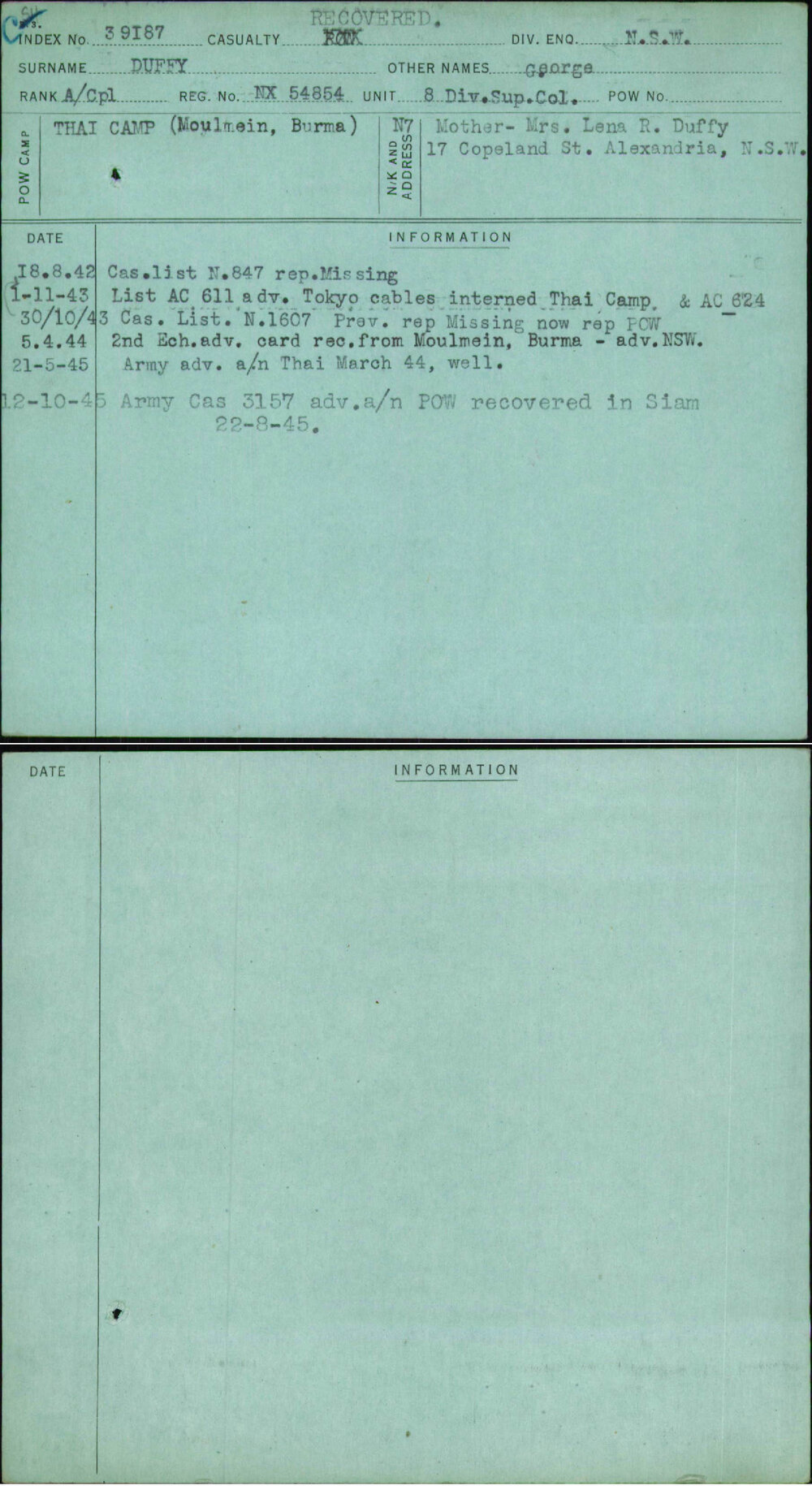 Duffy, George, NX54854