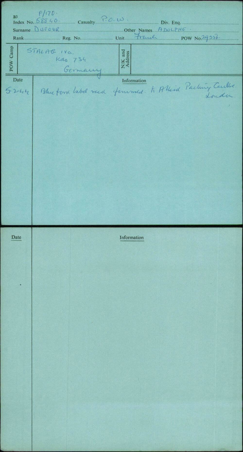 Dufour, Adolphe, [No Service Number]