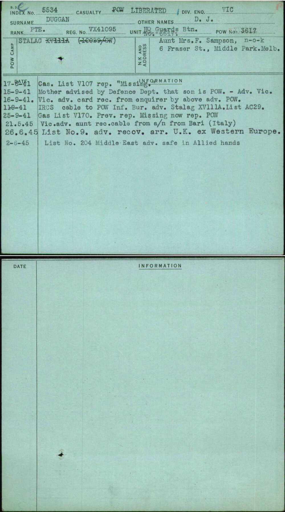 Duggan, D J, VX41095