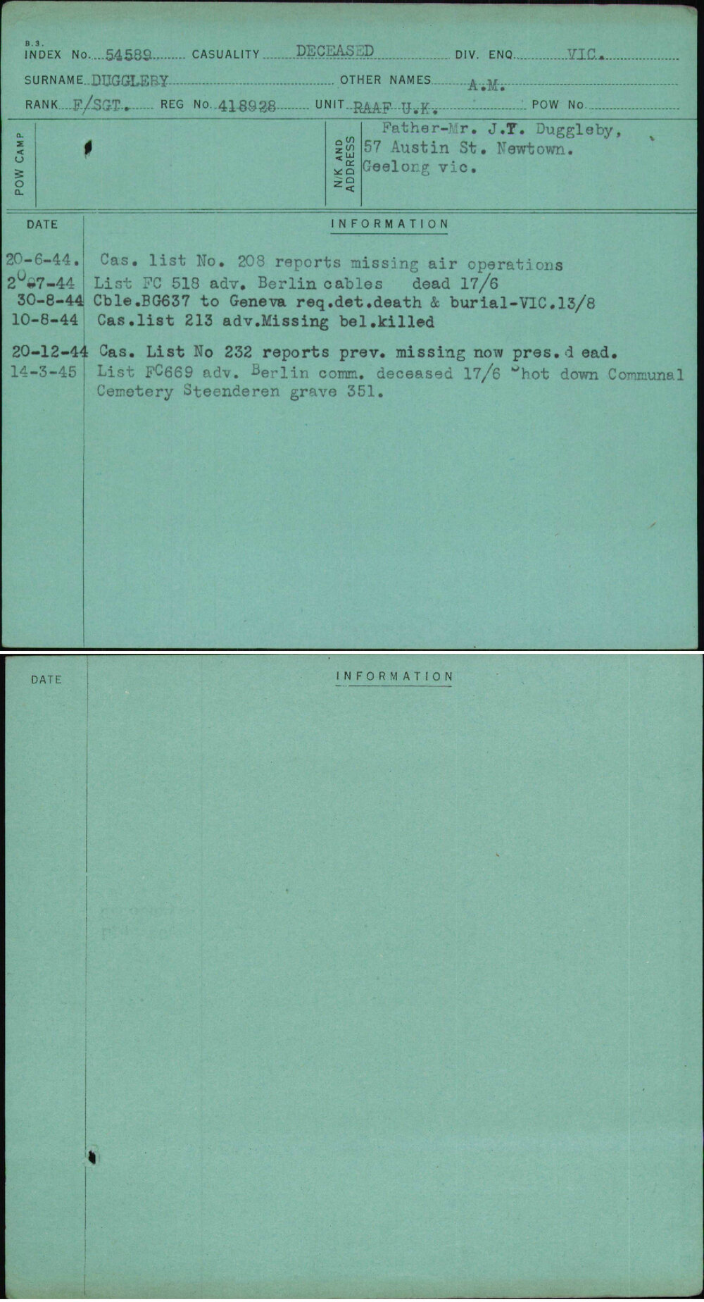 Duggleby, A M, 418928