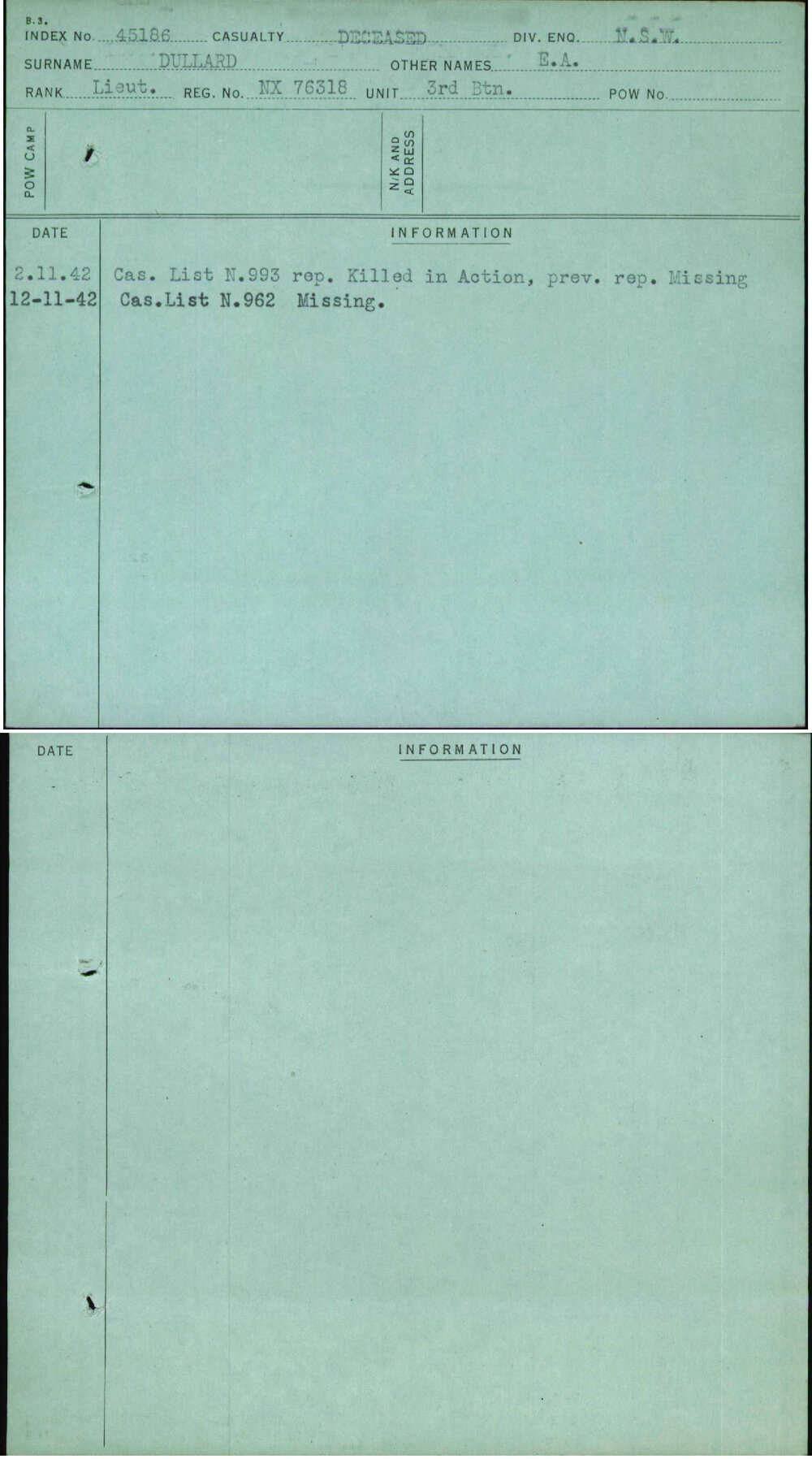Dullard, E A, NX76318
