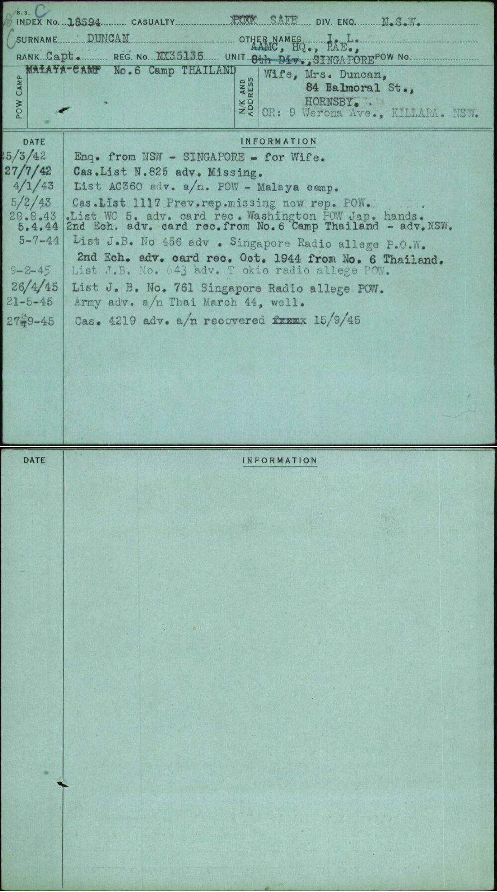 Duncan, I L, NX35135