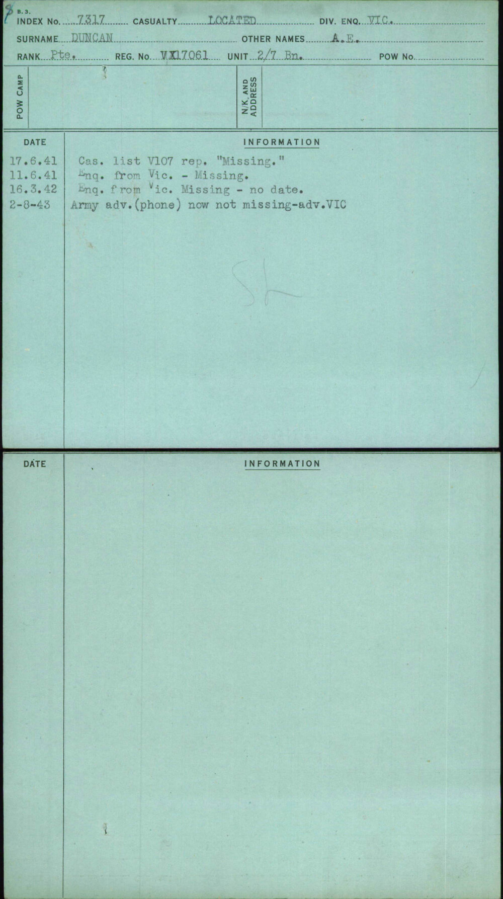 Duncan, A E, VX17061