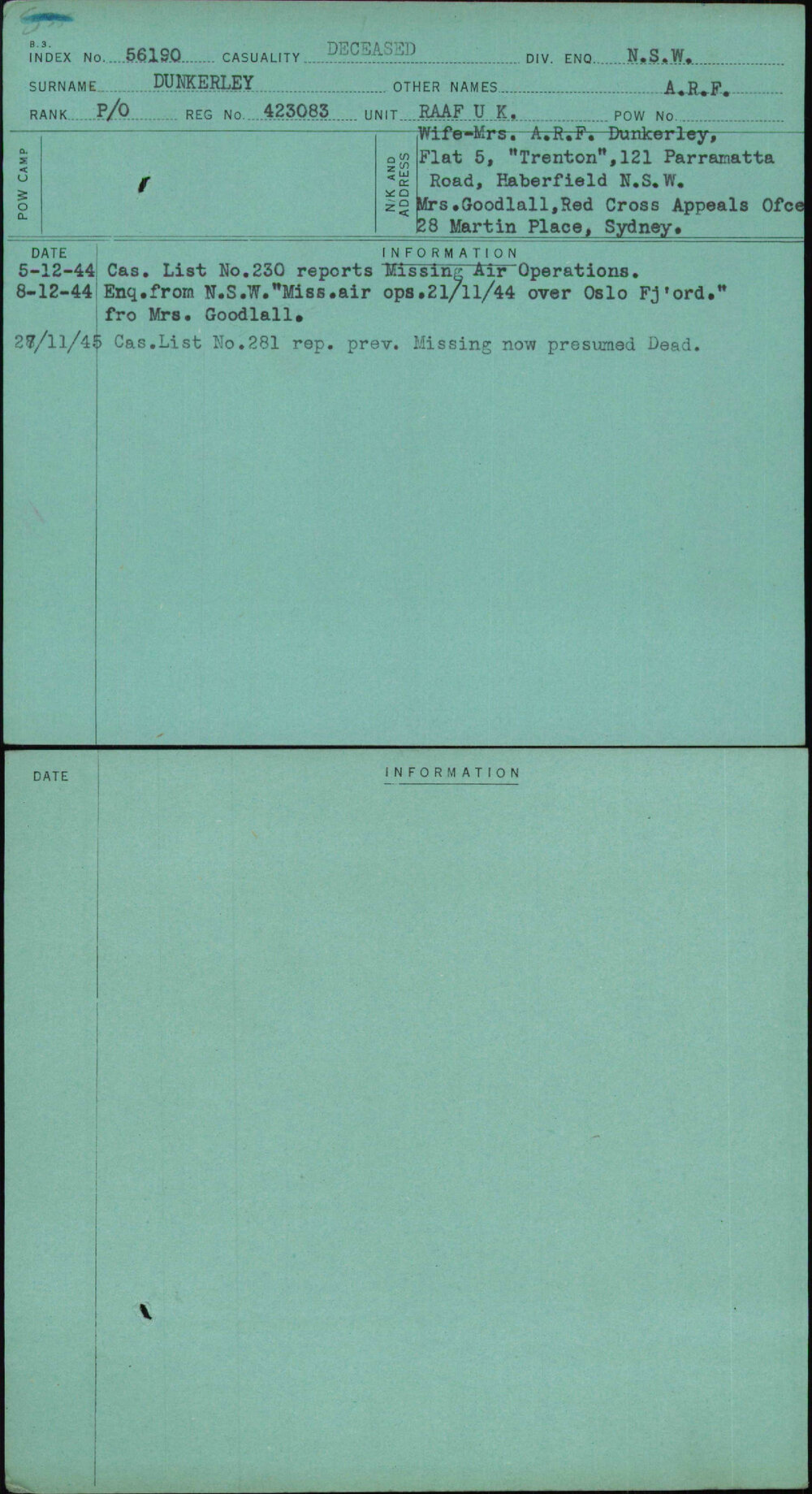 Dunkerley, A R F, 423083