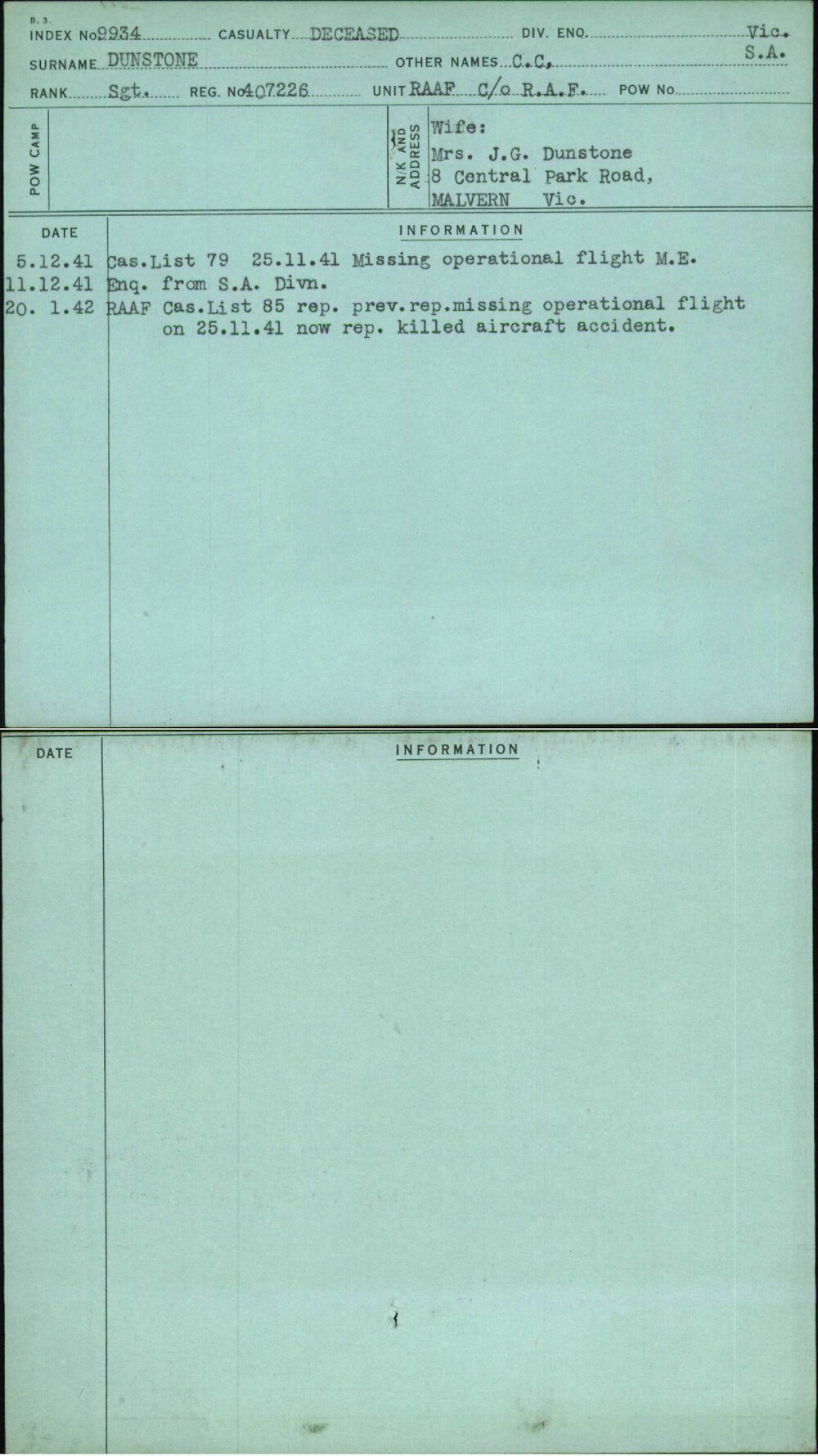 Dunstone, C C, 407226