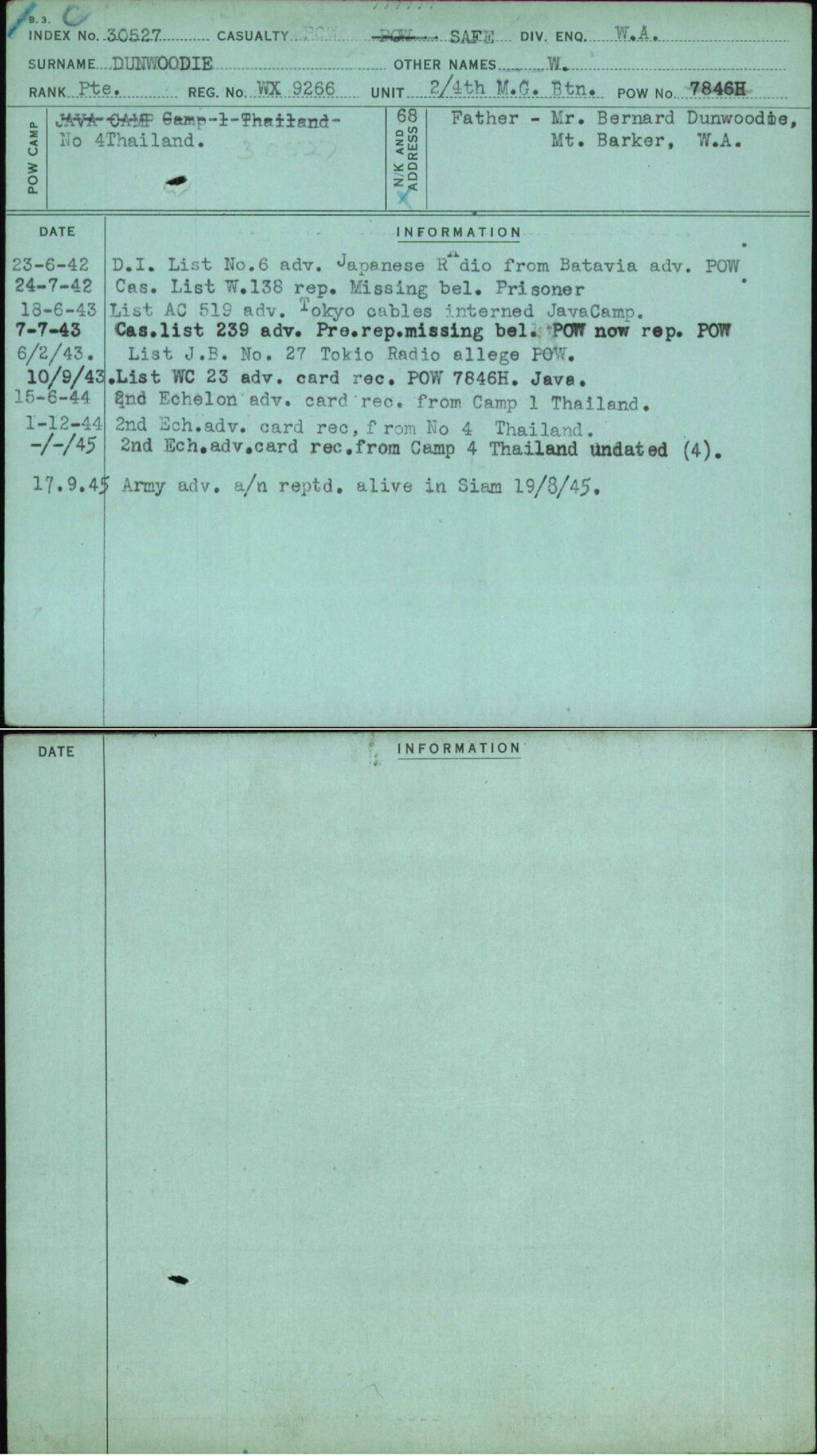 Dunwoodie, W, WX9266