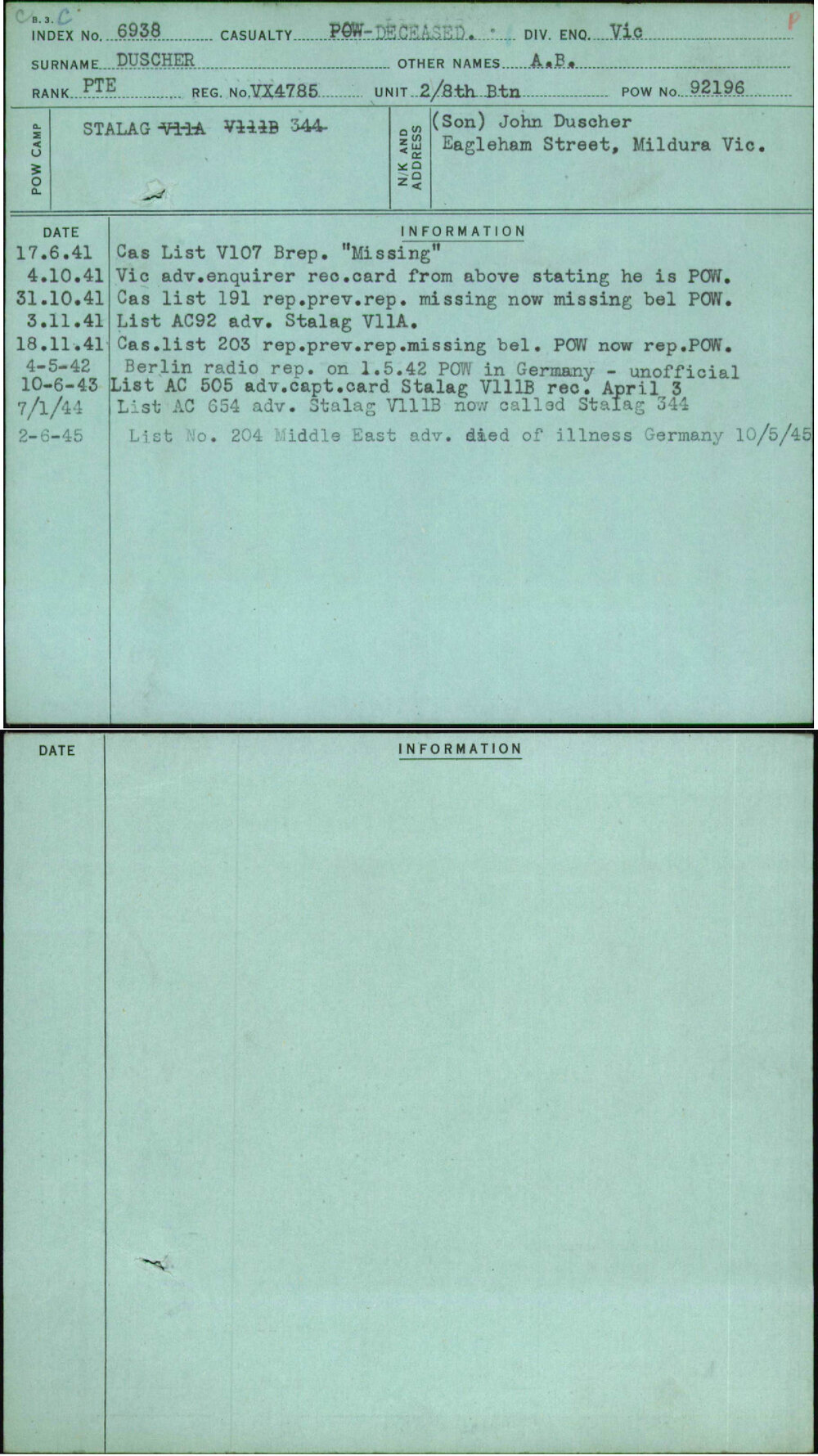 Duscher, A B, VX4785