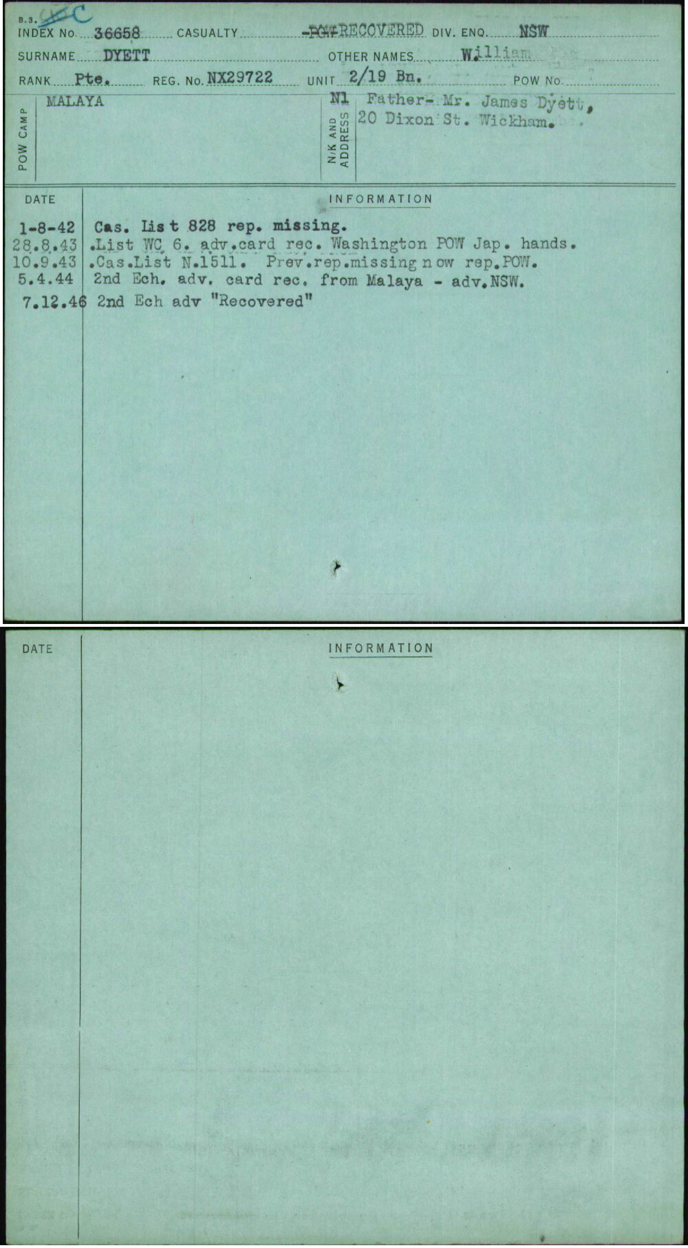 Dyett, William, NX29722