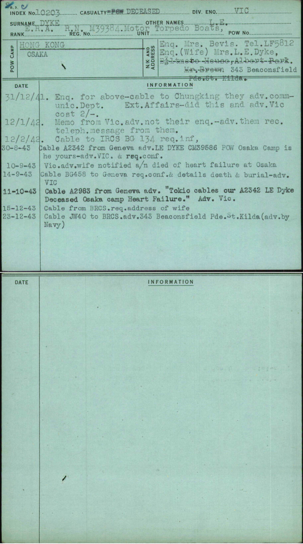 Dyke, L E, Rn M39384