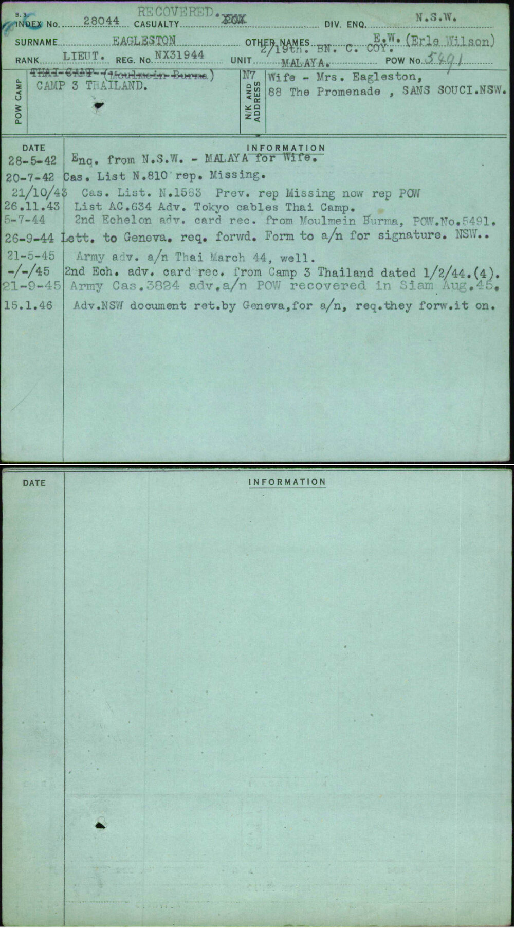 Eagleston, E W (Erle Wilson), NX31944