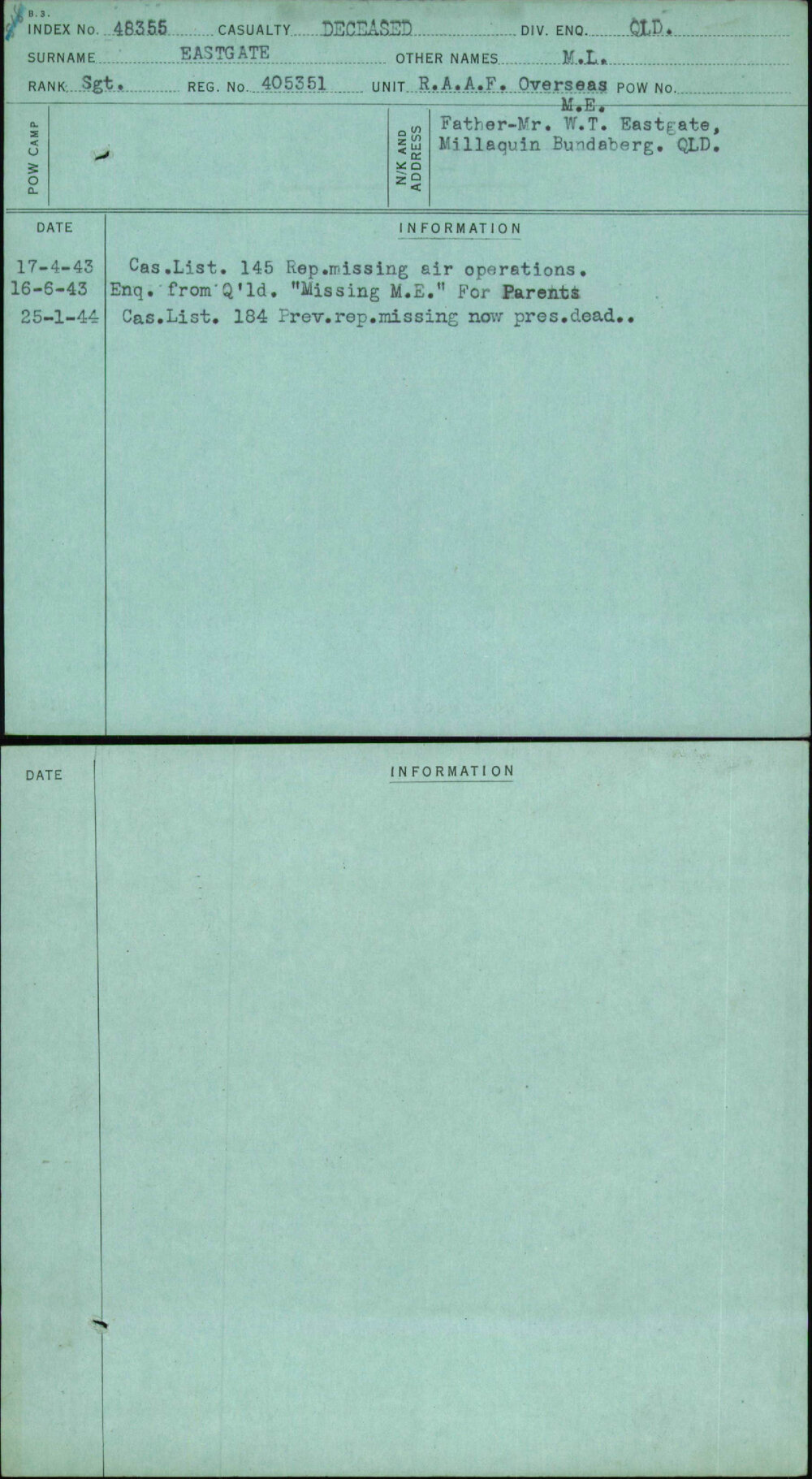 Eastgate, M L, 405351