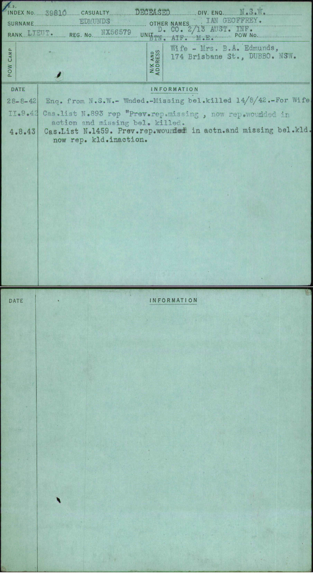 Edmunds, Ian Geoffrey, NX56579