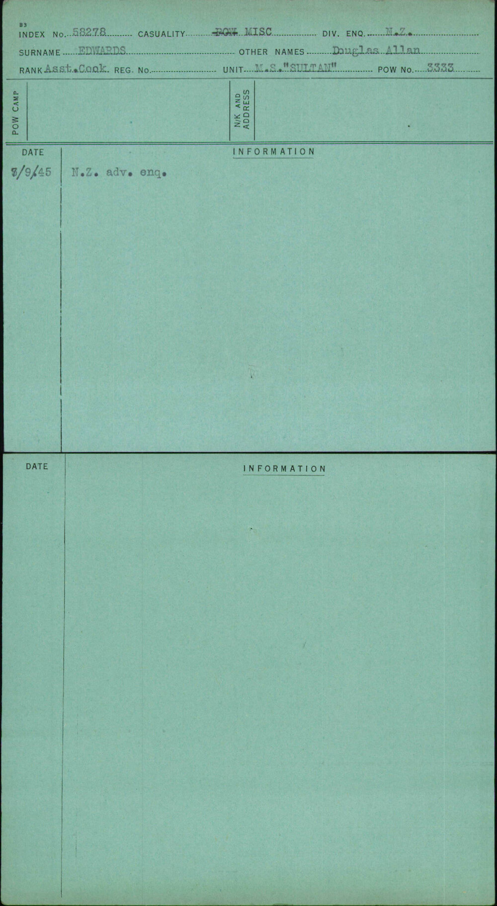 Edwards, Douglas Allan, [No Service Number]