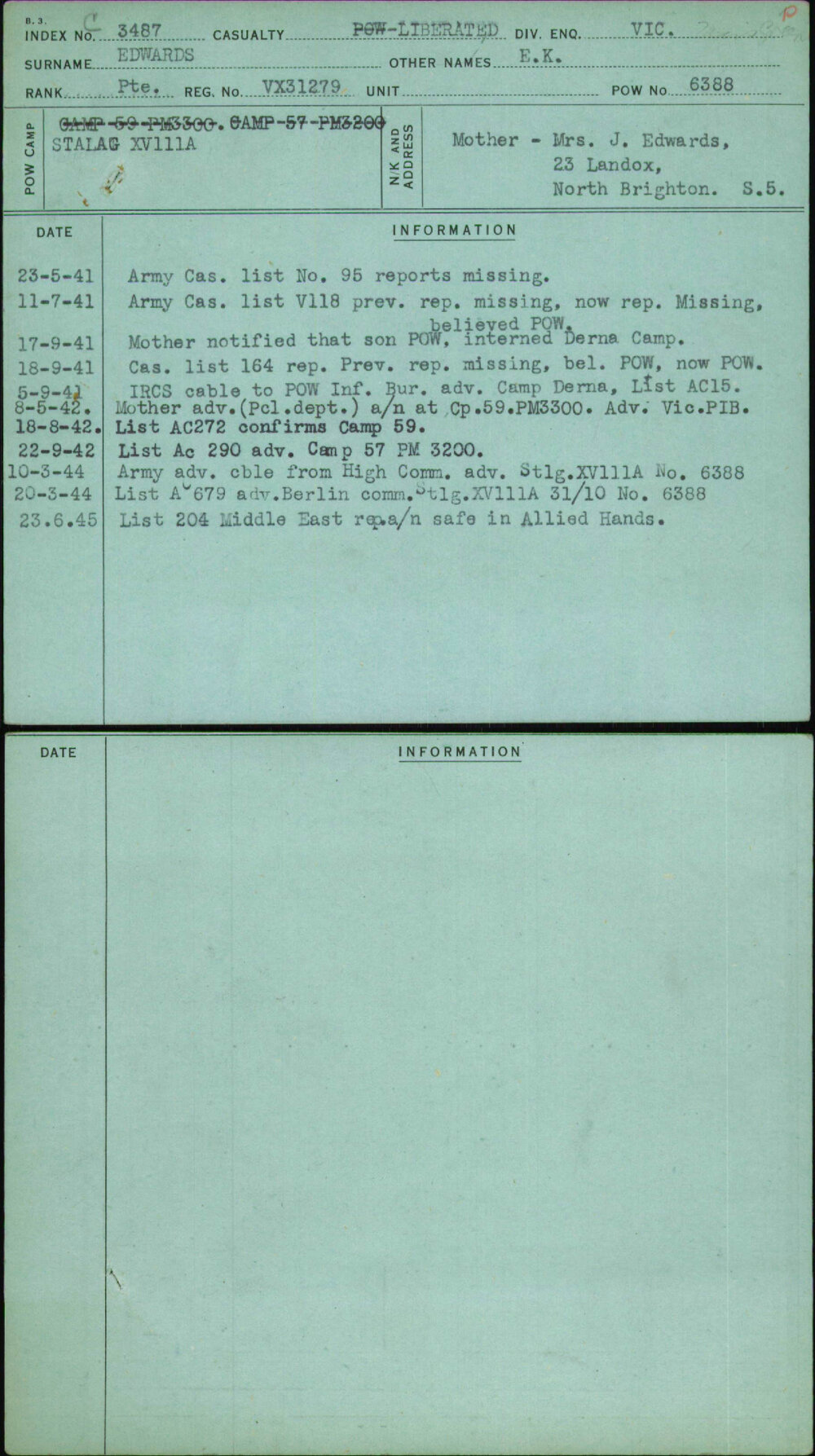 Edwards, E K, VX31279