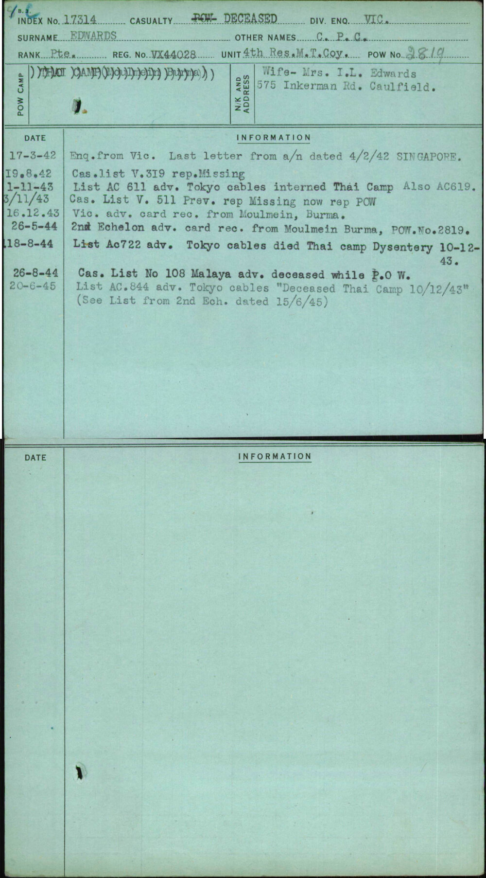 Edwards, C P C, VX44028