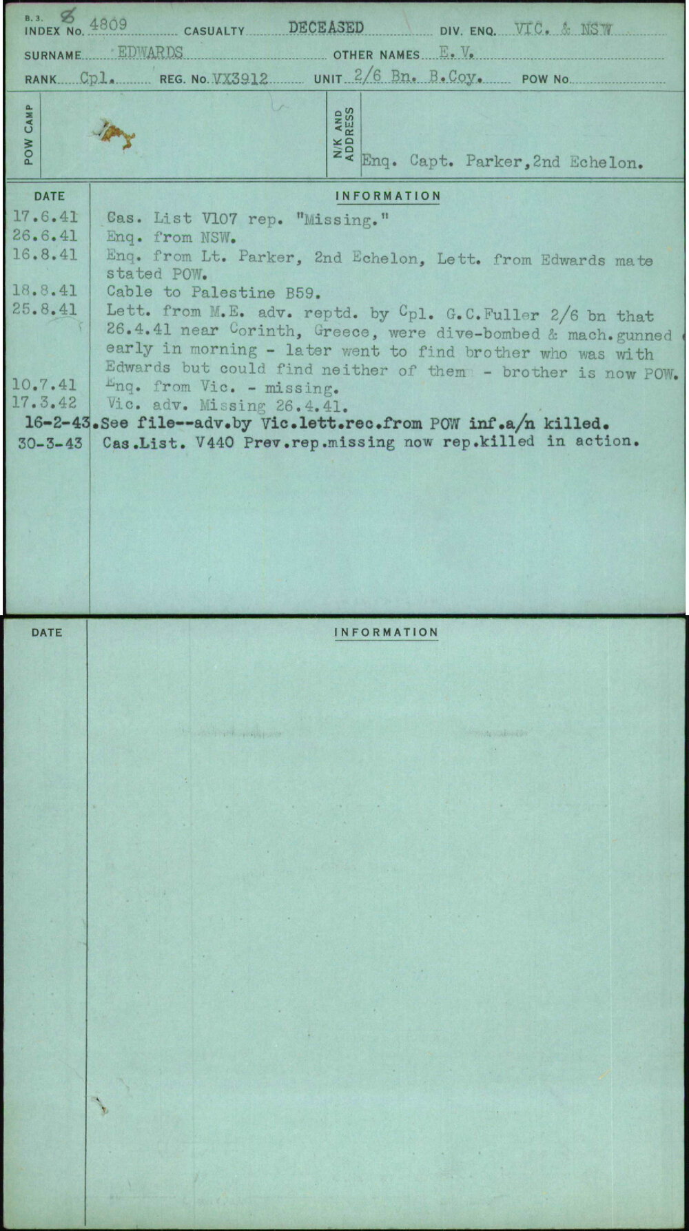 Edwards, E V, VX3912