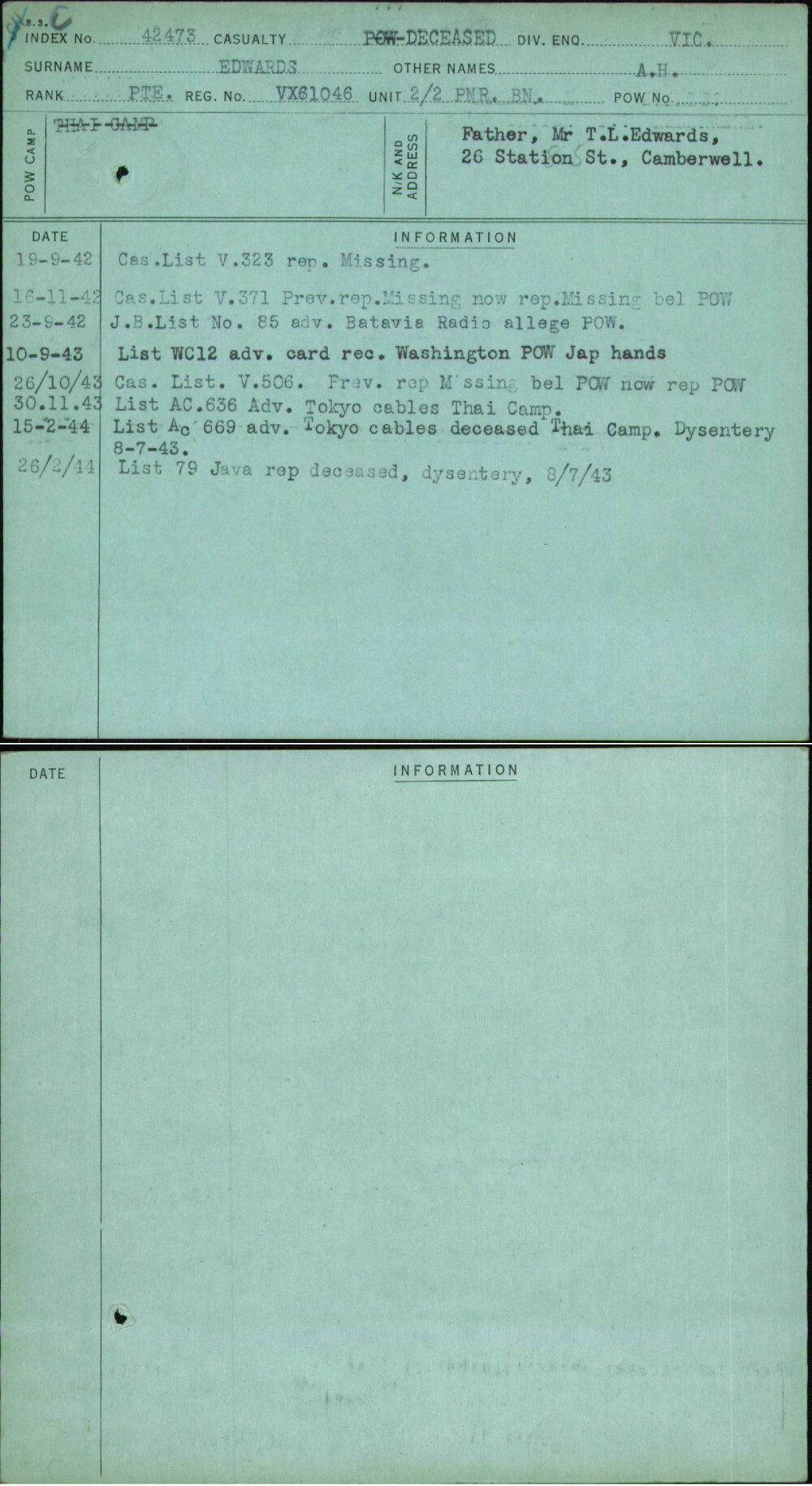 Edwards, A H, VX61046