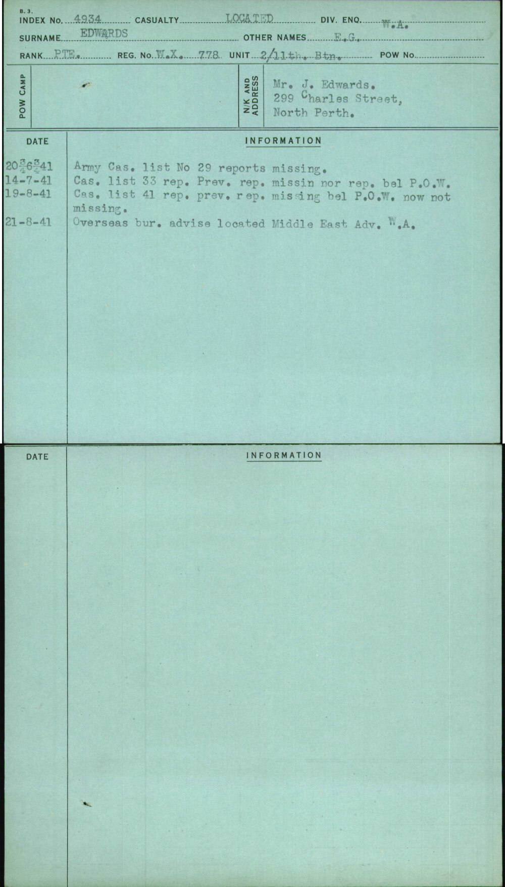 Edwards, E G, WX778